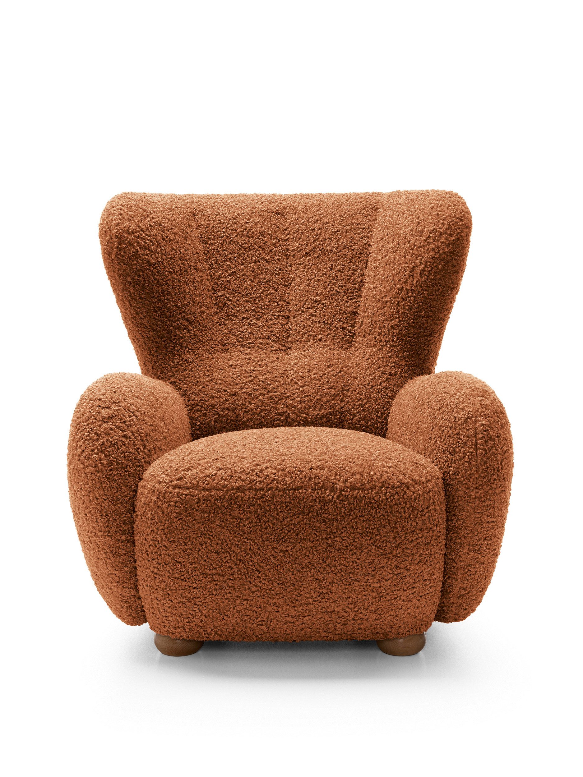 Goldstoff Sessel HUGSY Relaxsessel Boucle mit hoher Rückenlehne – Skandi & günstig online kaufen