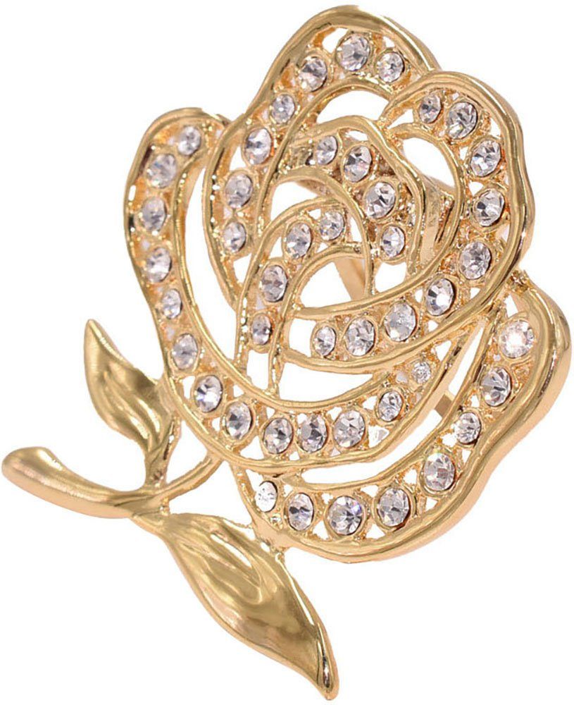 Firetti Tuchring Schmuck Geschenk Ansteckschmuck Schalclip Rose, mit Zirkonia (synth)