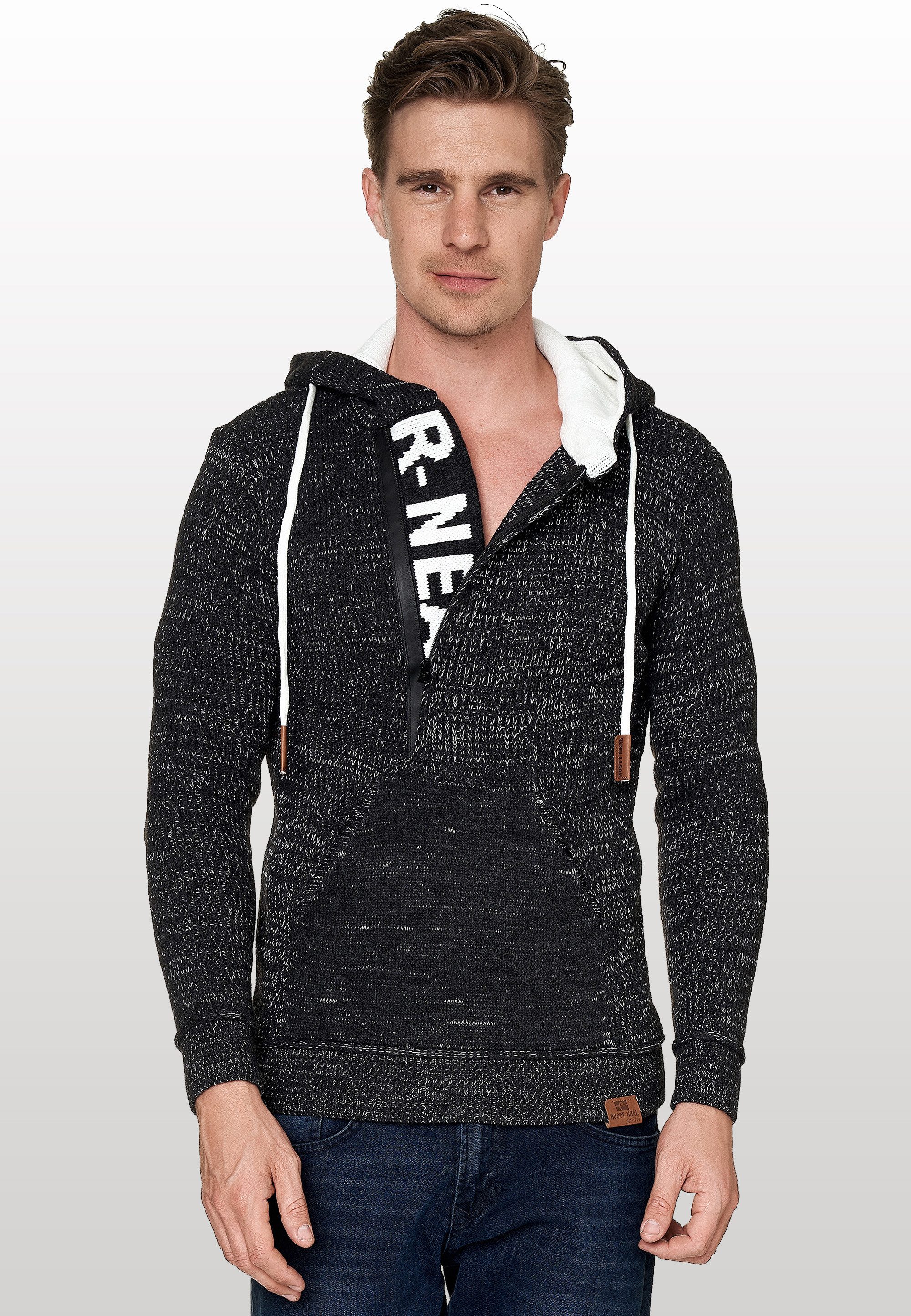 Rusty Neal Kapuzensweatshirt mit stylischem Ausschnitt