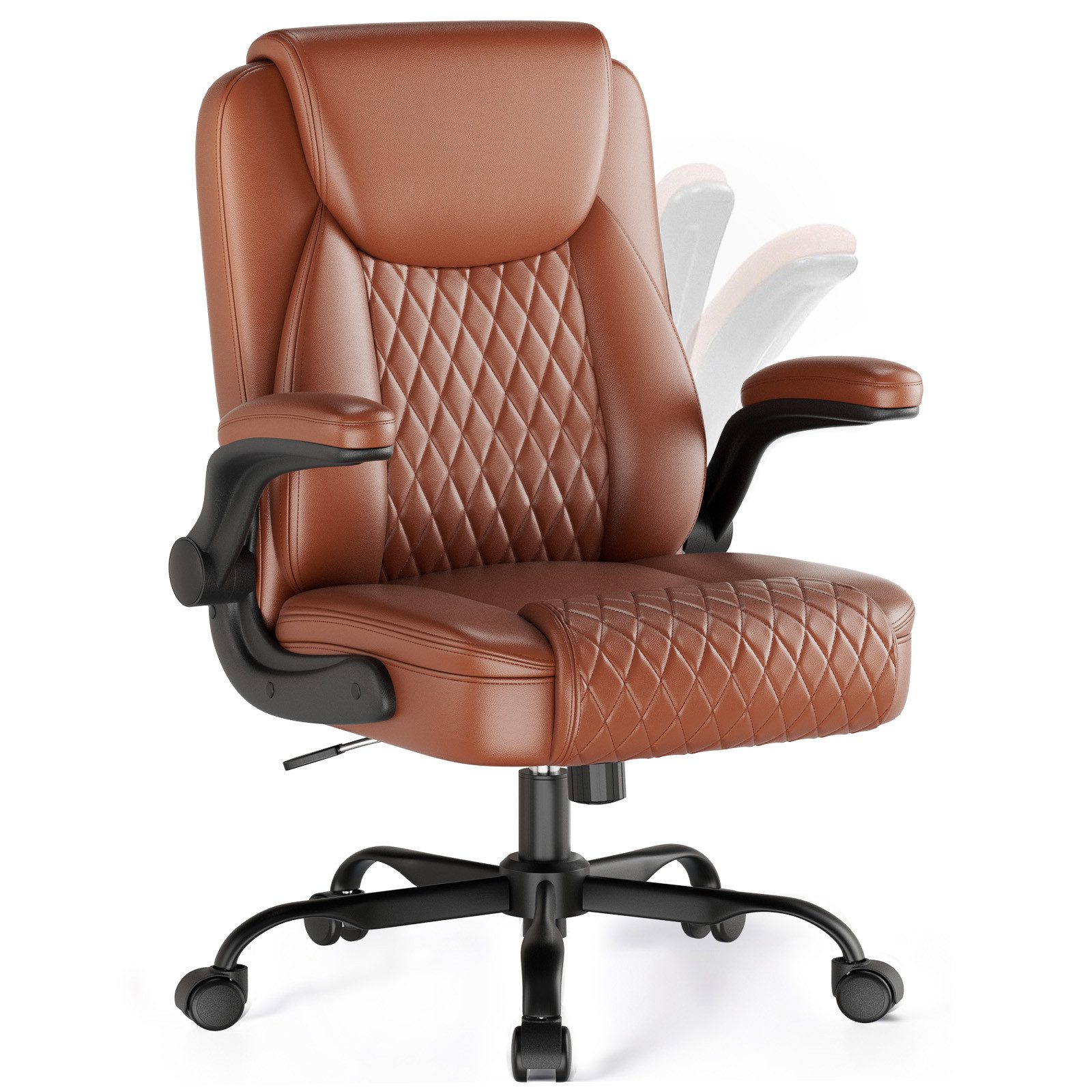 COMHOMA Chefsessel Bürostuhl Schreibtischstuhl höhenverstellbar mit hohe Rückenlehne (Packung), Wippmechanik Ergonomisches Design mit gepolsterten Armlehnen