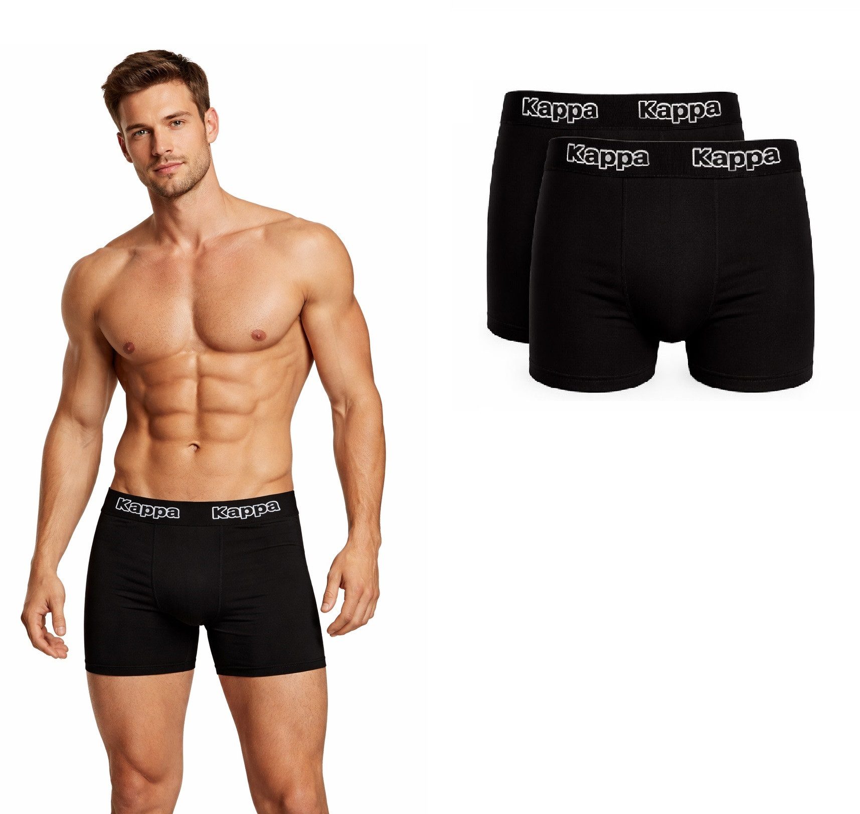 Kappa Boxershorts Kappa Boxershorts Sets Unterhosen Slip Toledo 2x Schwarz / Schwarz