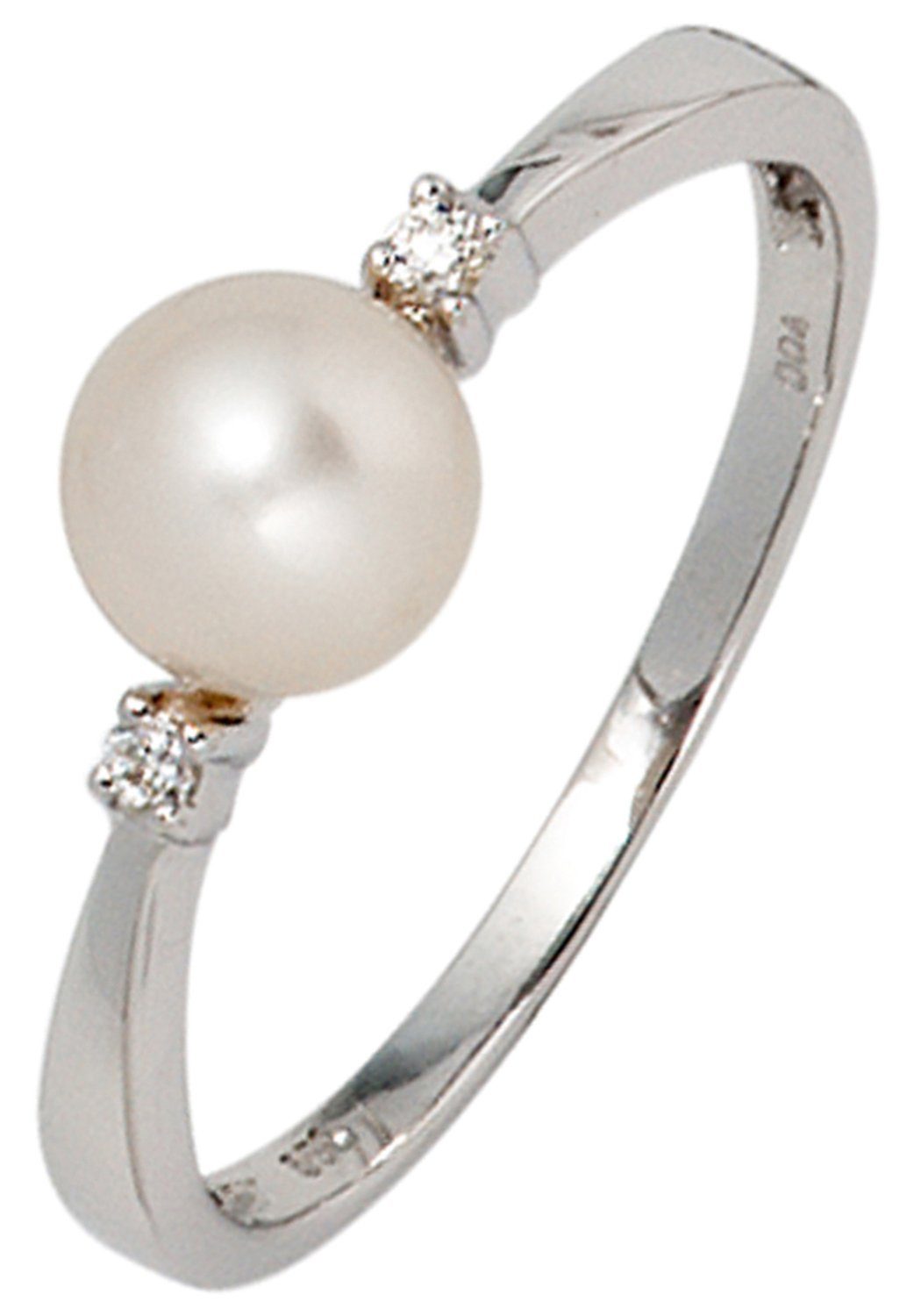 JOBO Perlenring, 585 Weißgold Süßwass... JOBO Perlenring, 585 Weißgold Süßwass...