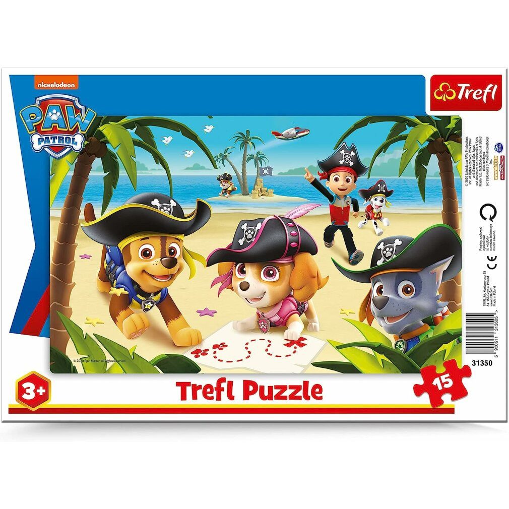 Trefl Puzzle Puzzle Paw Patrol: Piratenexpedition 15 Stück, Puzzleteile