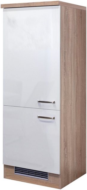Flex-Well Exclusiv Demi-Geräteumbauschrank Valero 60 cm Hochglanz Weiß
