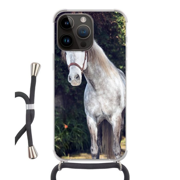MuchoWow Handyhülle Pferd - Halfter - Natur Handyhülle Telefonhülle Apple iPhone 14 Pro