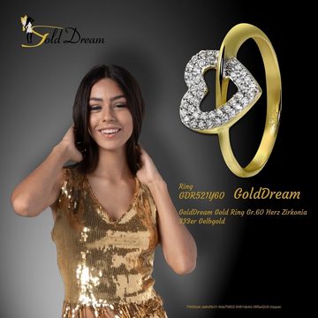 GoldDream Goldring GoldDream Herz Damen Ring weißgold (Fingerring), Damen Ring Herz aus 333 Gelbgold - 8 Karat, Farbe: gold, weiß