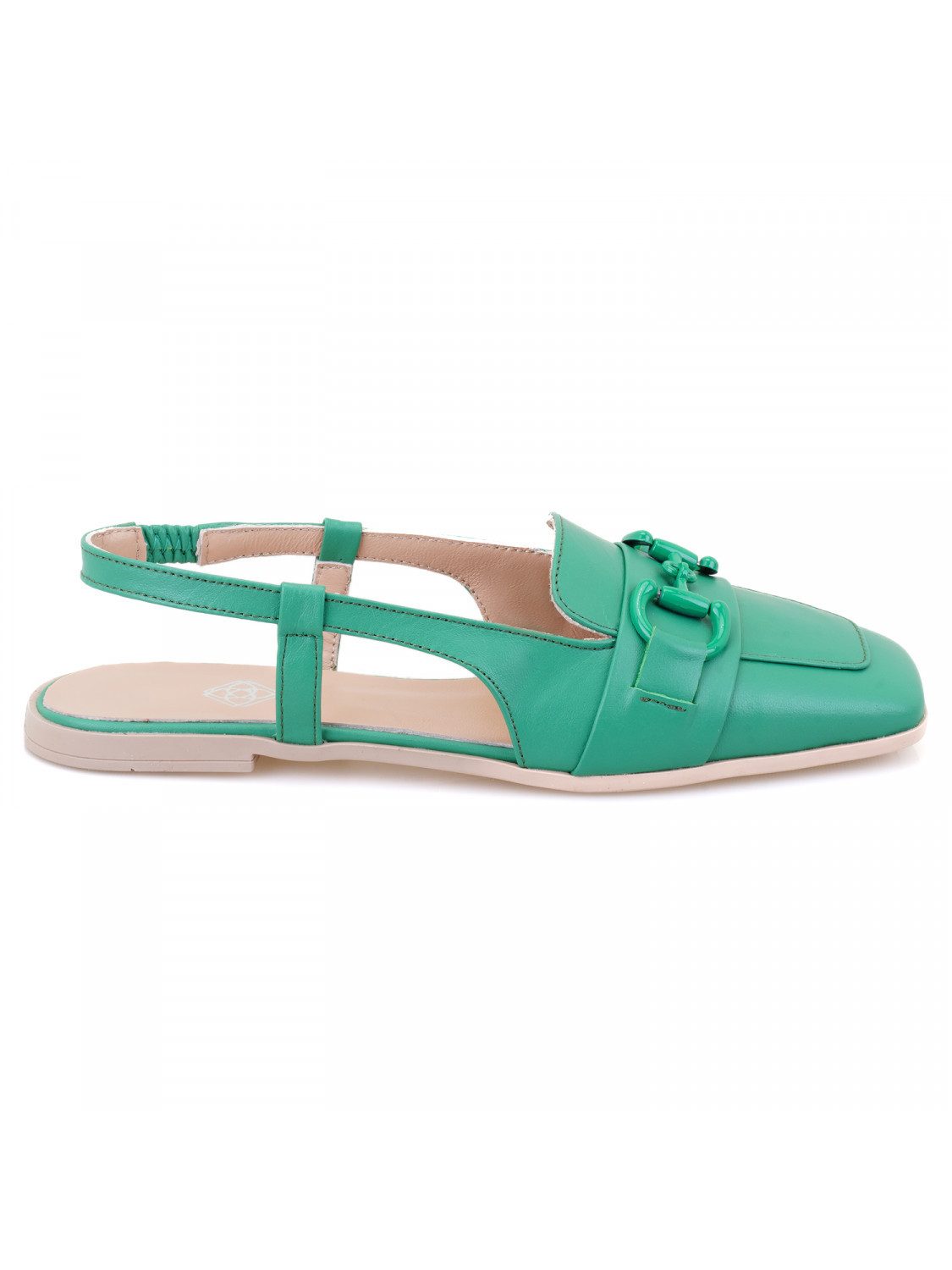 Desa Desa Damen-Ballerinas aus Leder – Slingback, Gummisohle, flacher Absat günstig online kaufen