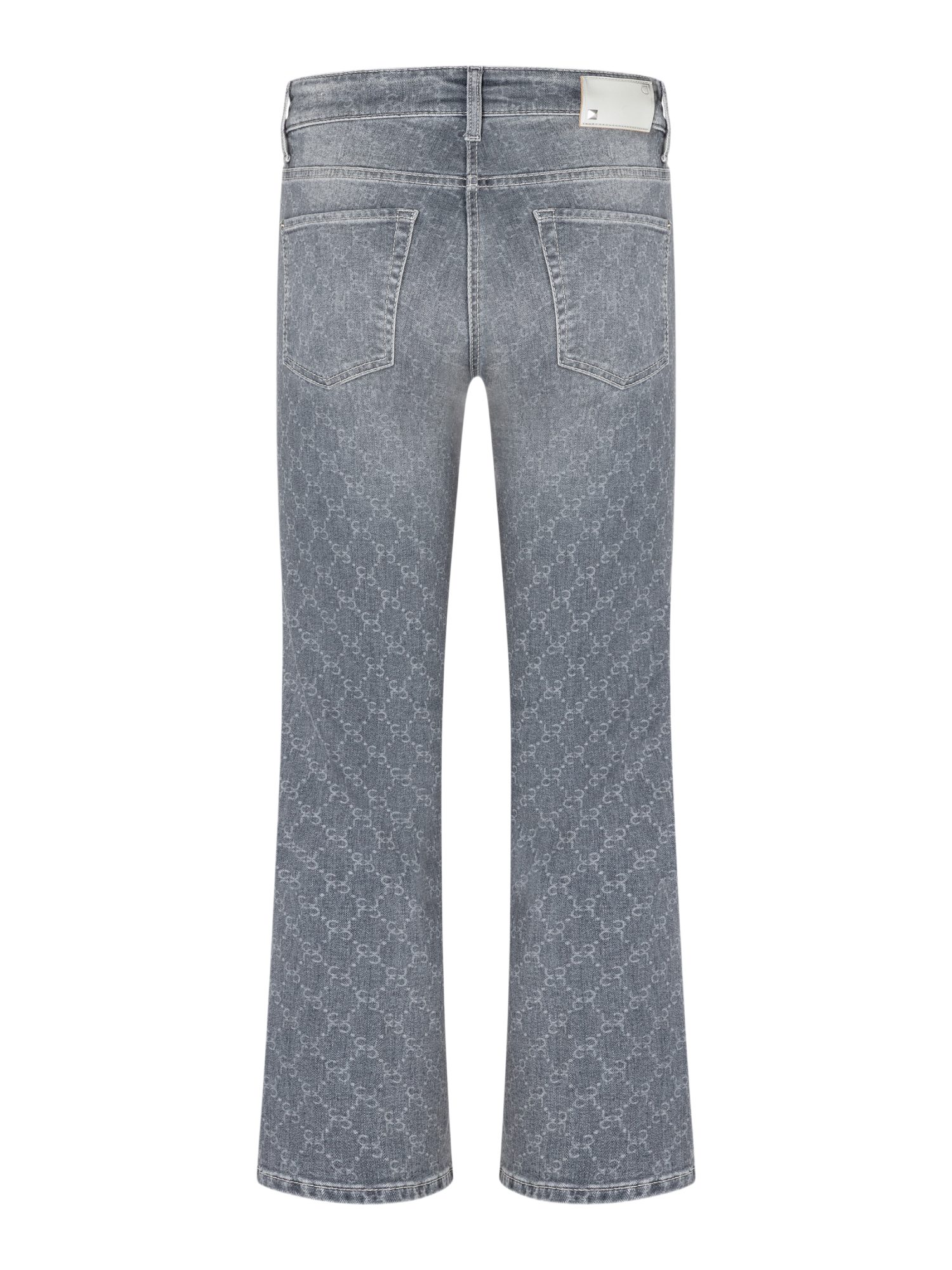 Cambio Stretch-Hose blau, Casual, Baumwolle, Allover-Print, Flared Fit, Mittel