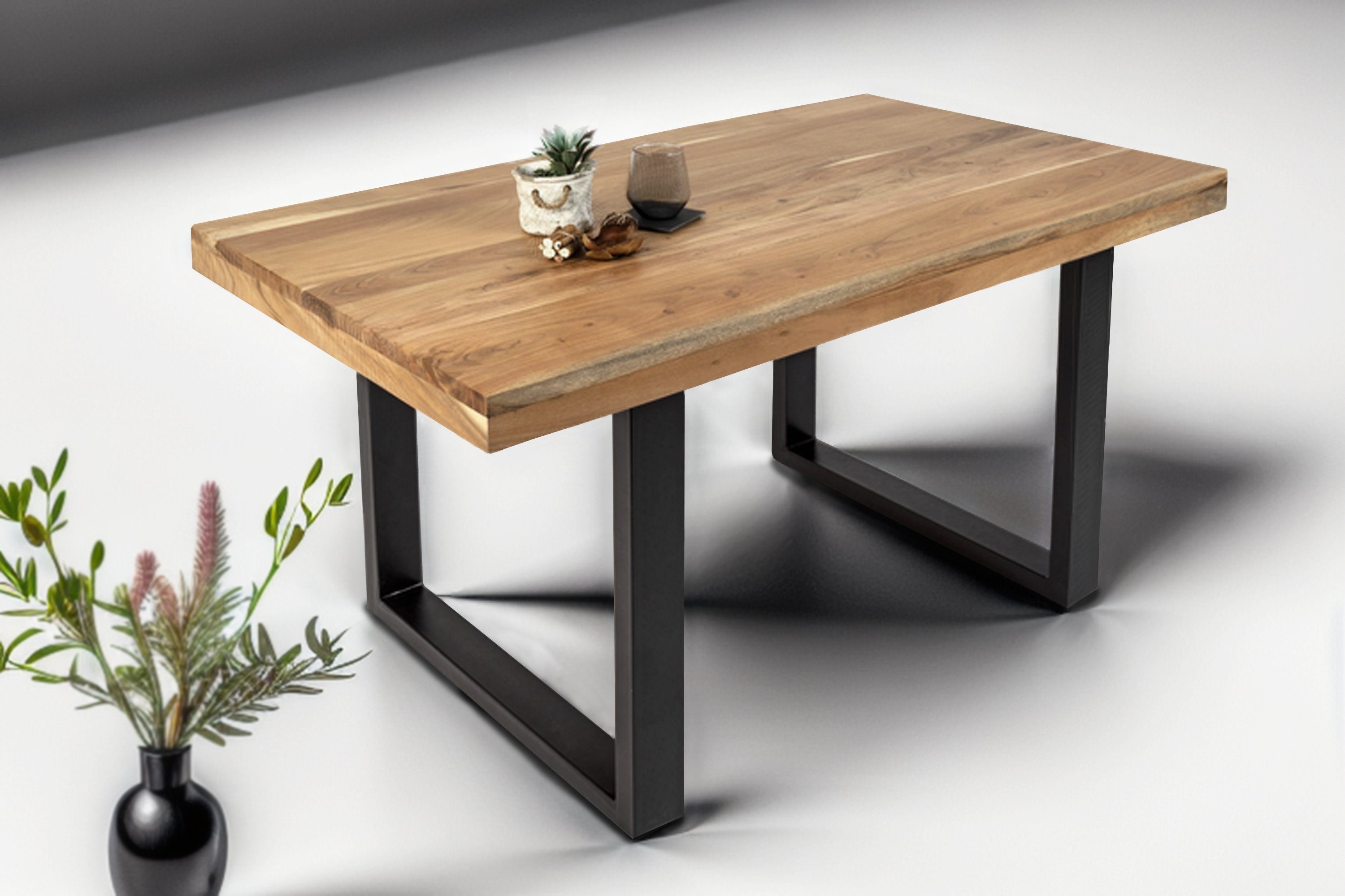 SAM® Esstisch Brasilia, Akazienholz, Metallgestell U-Form, günstig online kaufen