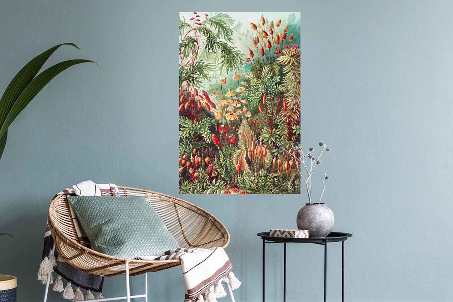 MuchoWow Natur (1 St), - - Kunst Botanisch Wohnzimmer, - Schlafzimmer Selbstklebend, - Wandaufkleber, Vintage Wandtattoo, Blumen Wandsticker