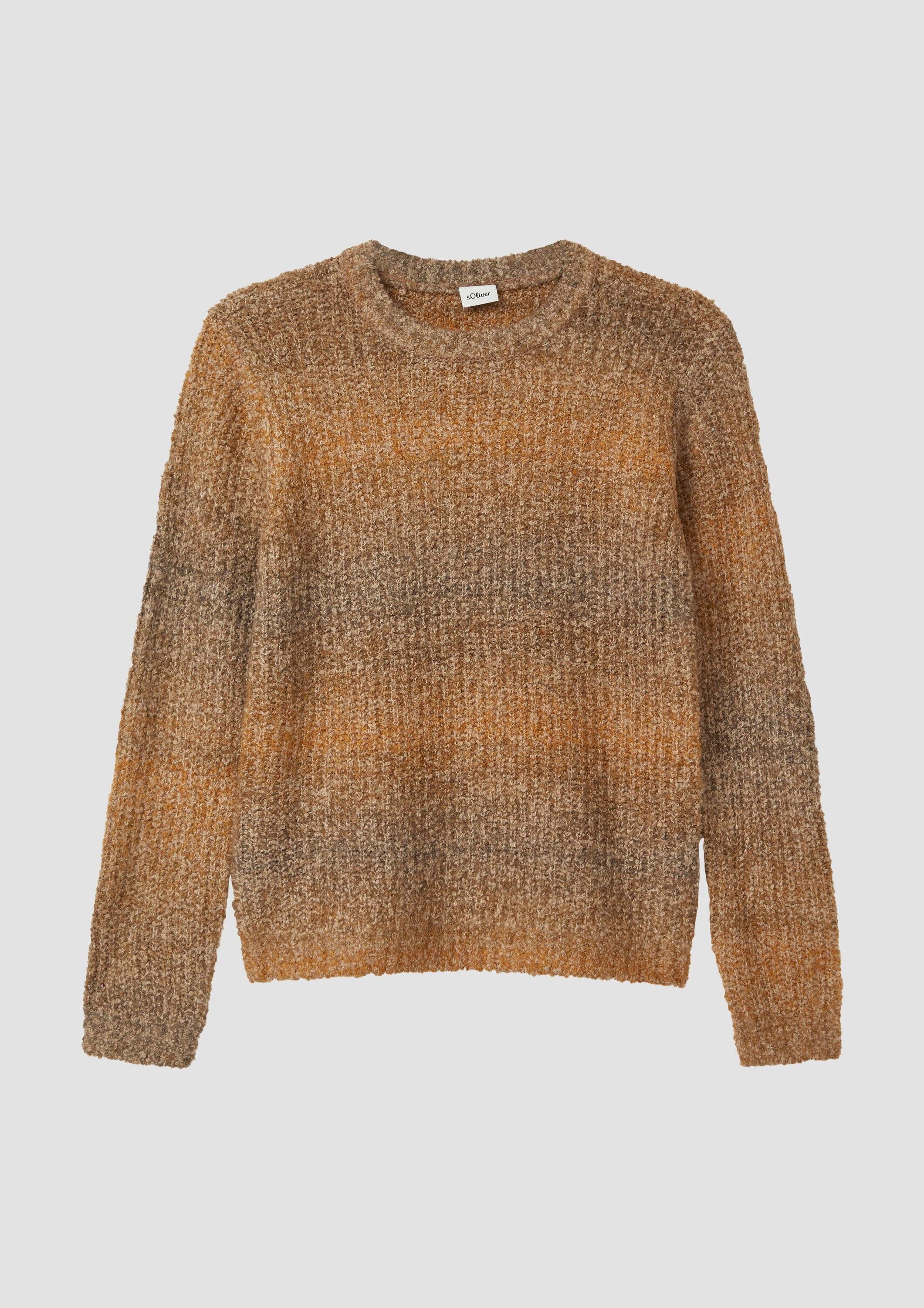 s.Oliver Longpullover Strickpullover Weicher Grobstrick-Pullover mit Farbverlauf