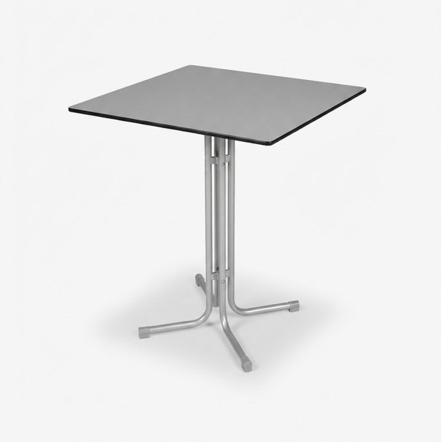 Gardissimo Stehtisch 80 x 80 cm Stehbiertisch brushed silver / silber klappbar wetterfest (Spar-Set, 1-St., 1 Tisch), Made in Germany / kratzfest / hitzebeständig