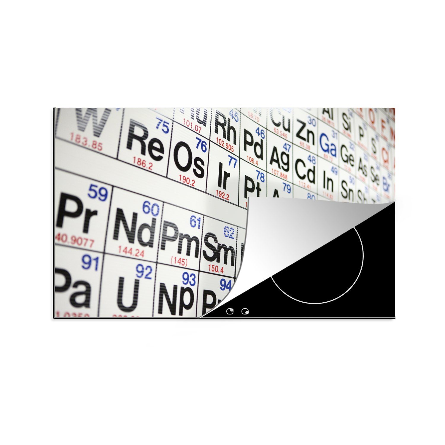 für tlg), 81x52 Periodensystem Herdblende-/Abdeckplatte Ceranfeldabdeckung Induktionskochfeld Schutz (1 MuchoWow die küche, Elemente, cm, Vinyl, Das der