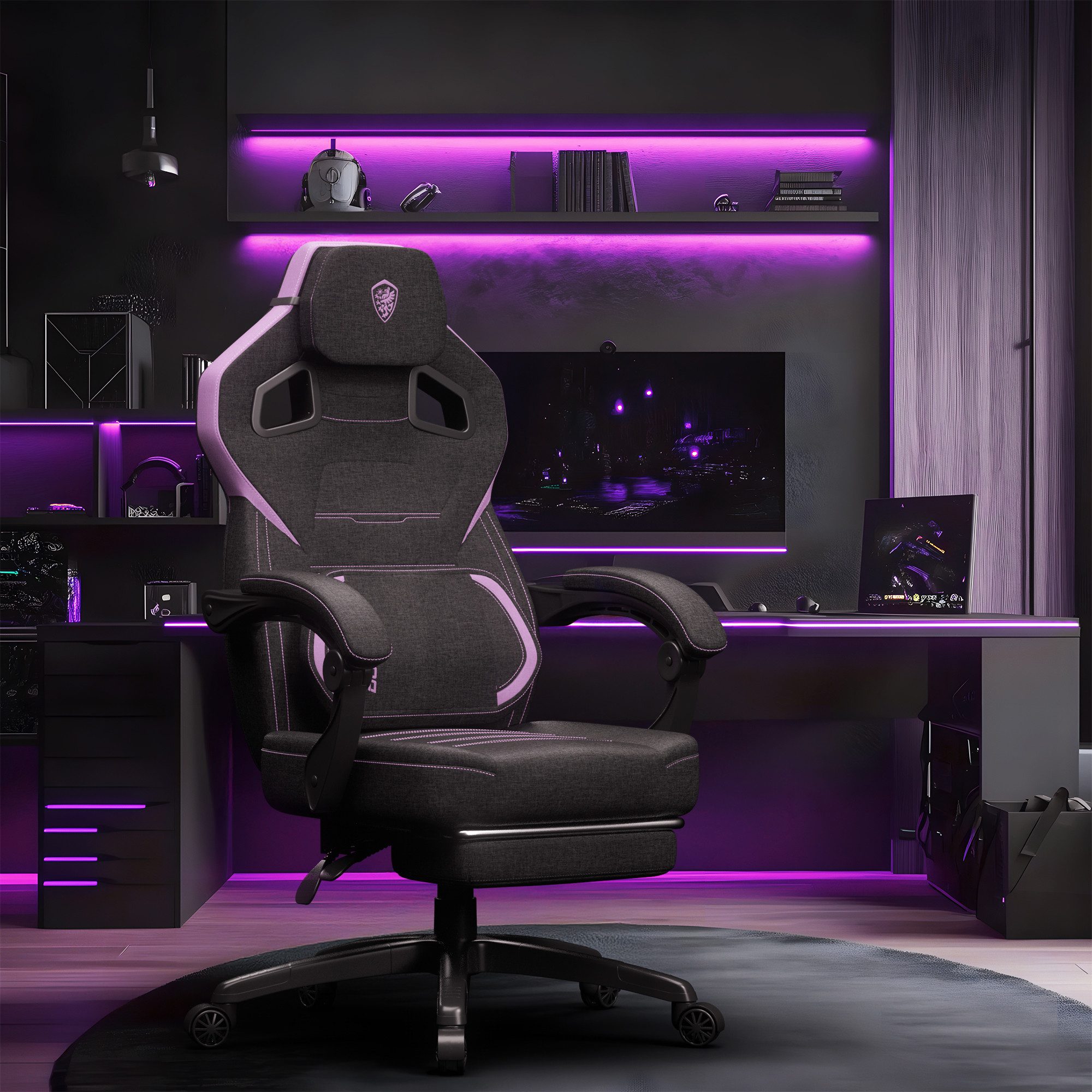 Dowinx Gaming-Stuhl Ergonomischer Bürodrehstuhl mit Fußstütze, günstig online kaufen