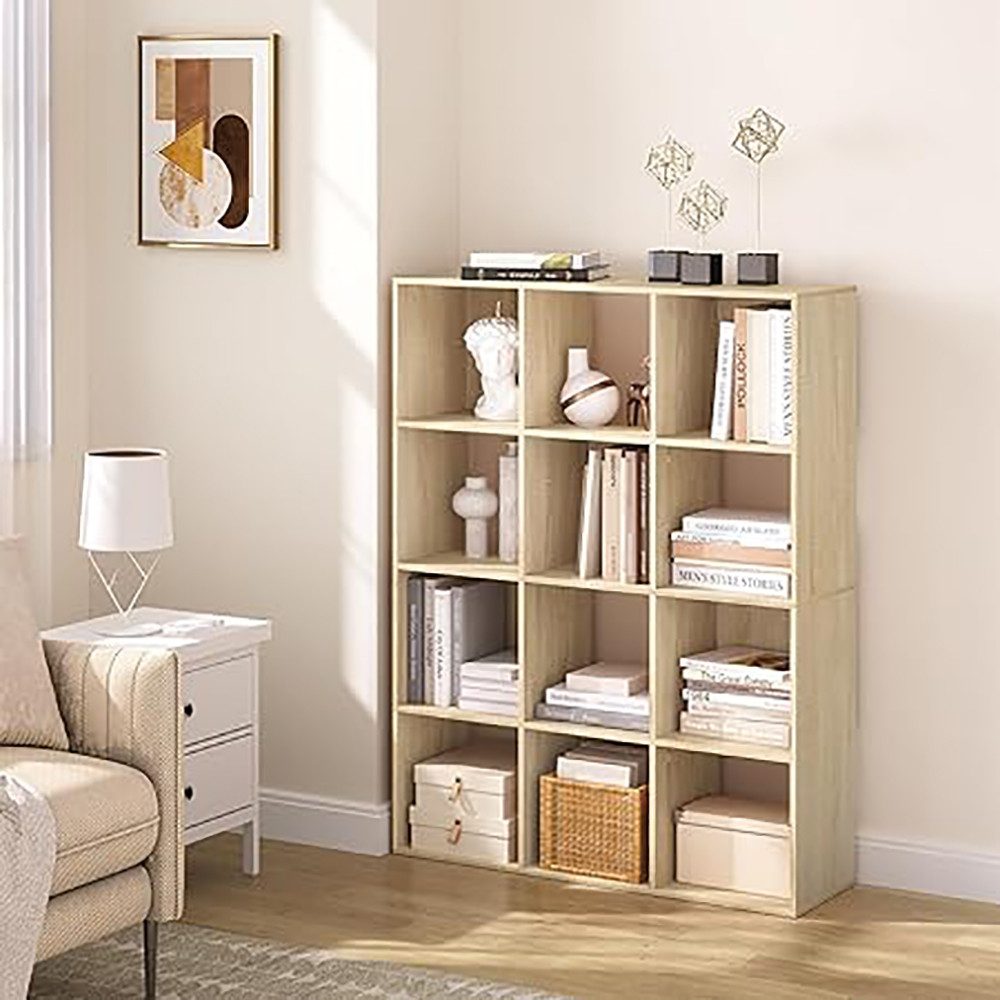 EUGAD Bücherregal, 1-tlg., 4 Ebenen, mit 12 Fächern, freistehendes Würfelre günstig online kaufen