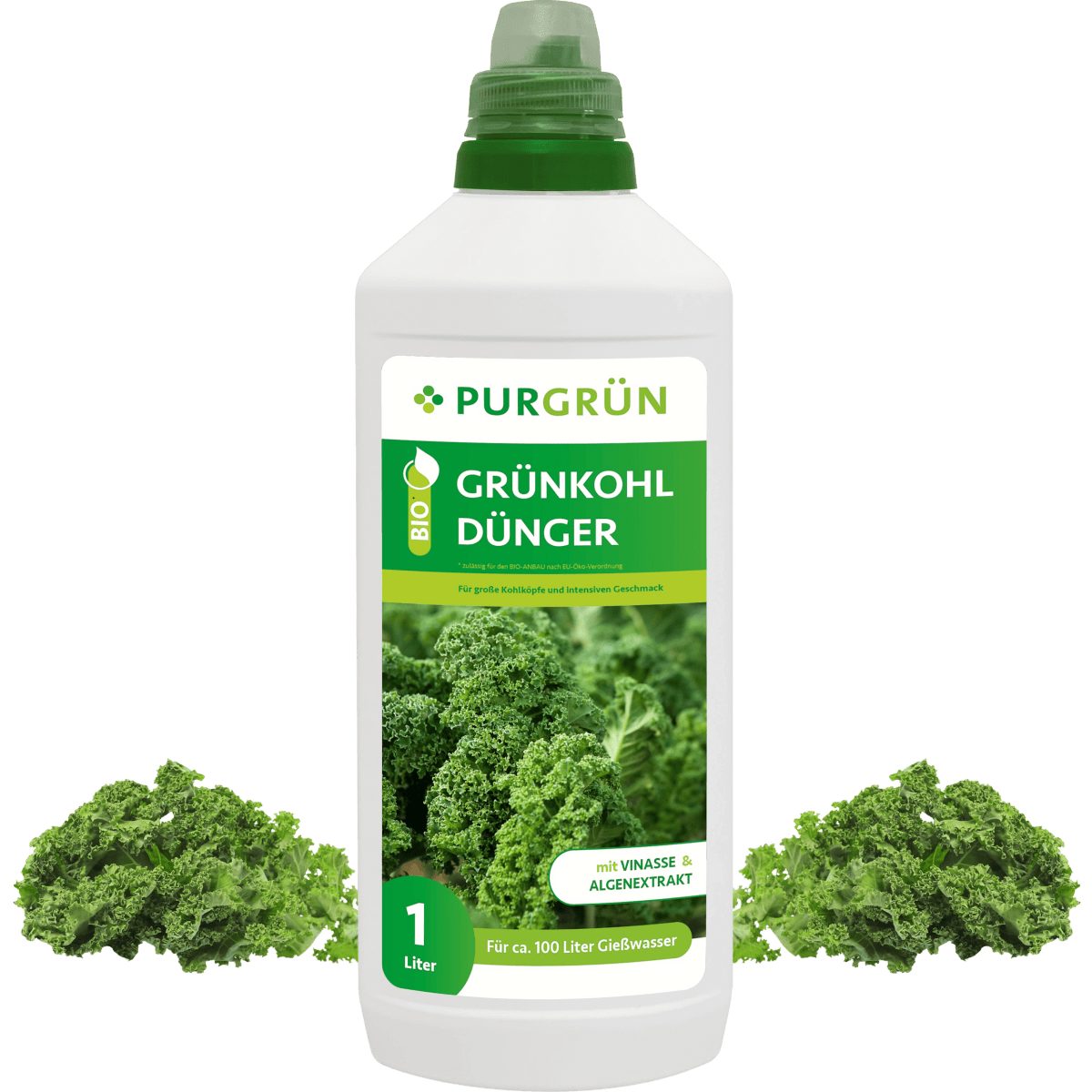 Gemüsedünger Purgrün Bio Grünkohl Dünger, NPK 4+1+7, Algenextrakt, 1 Liter