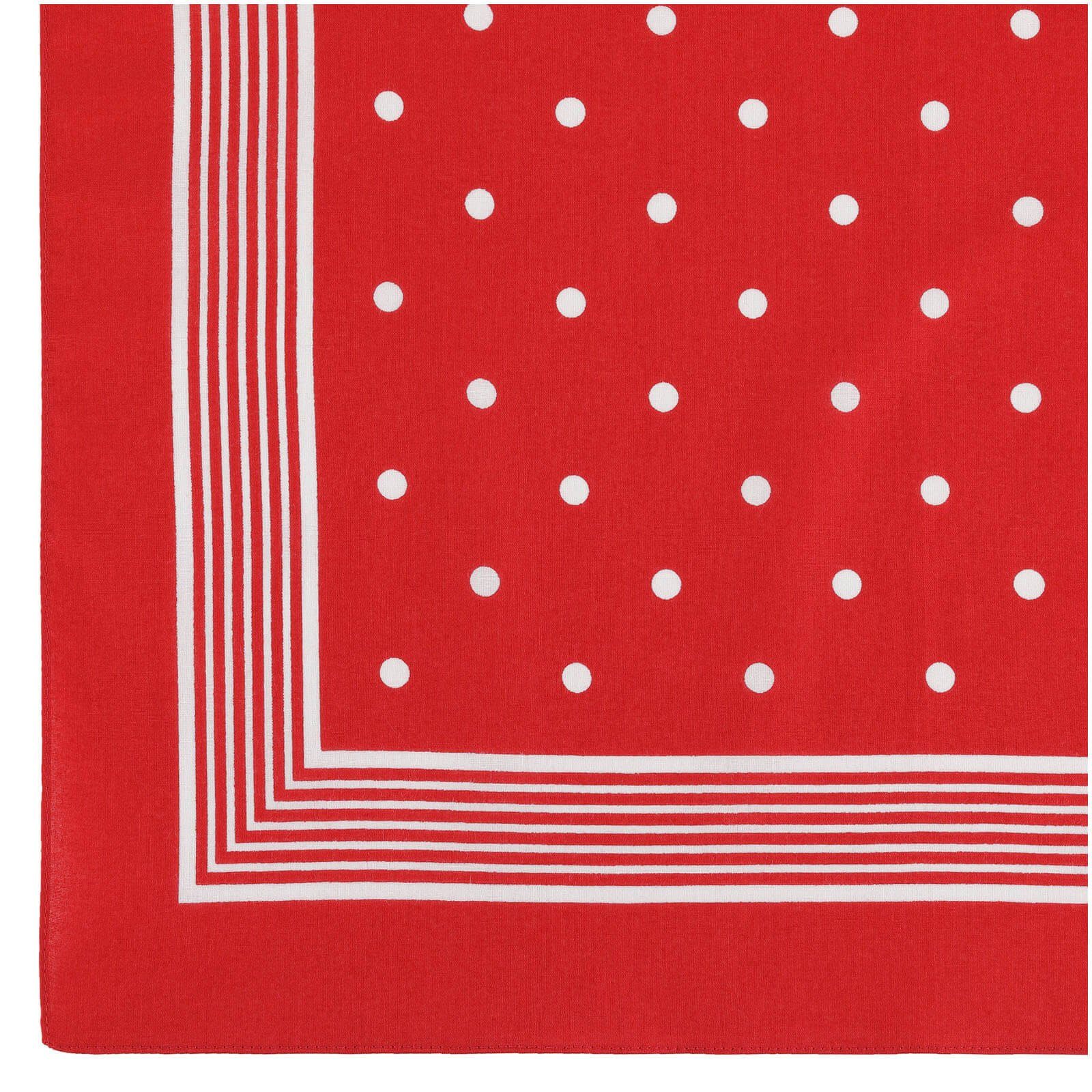 modAS Modetuch, Vierecktuch Bandana Kopftuch ca. 54x54 cm- Tuch in verschiedenen Designs und Farben aus Baumwolle (75) Rot mit Punkte