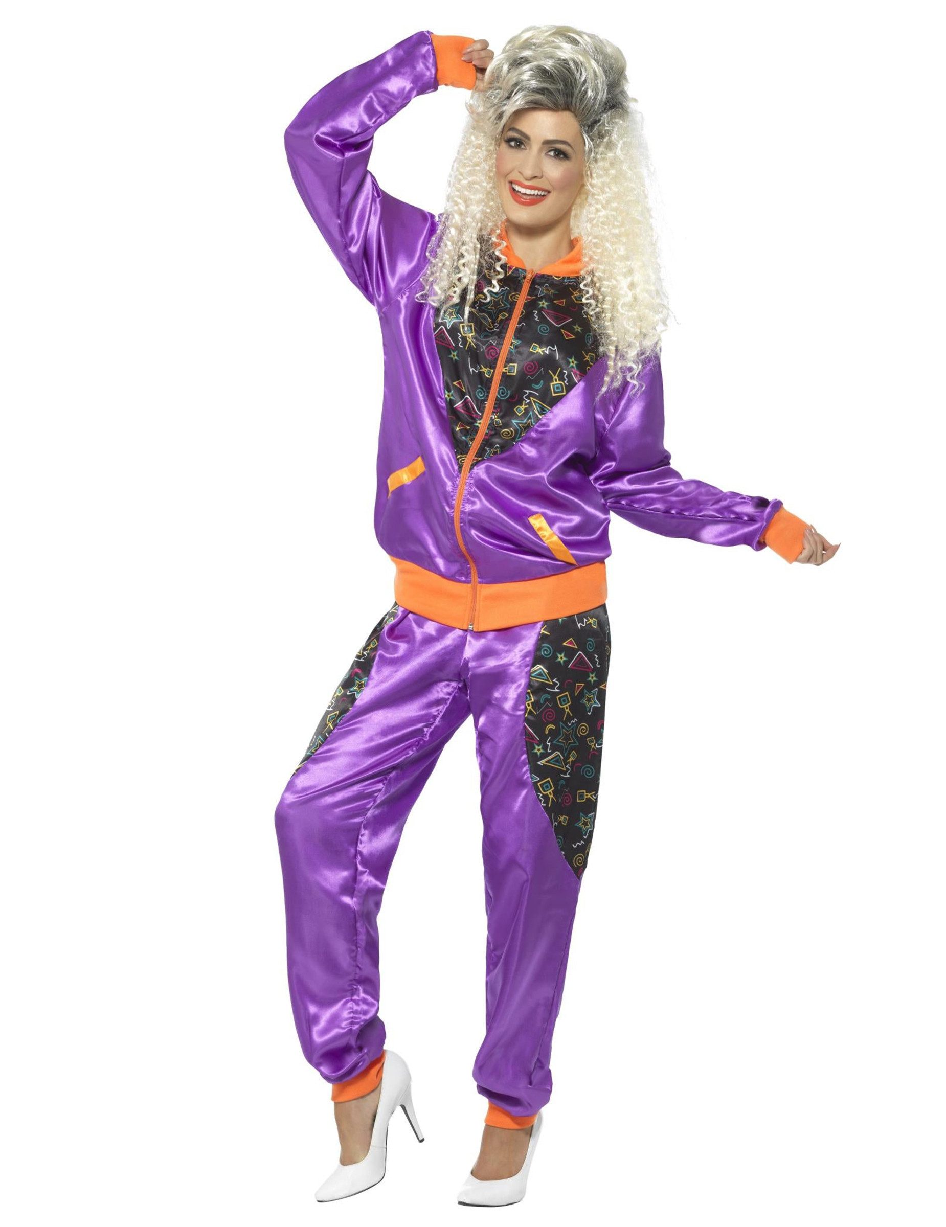 Smiffys Partyanzug Retro Jogging-Damenkostüm lila günstig online kaufen
