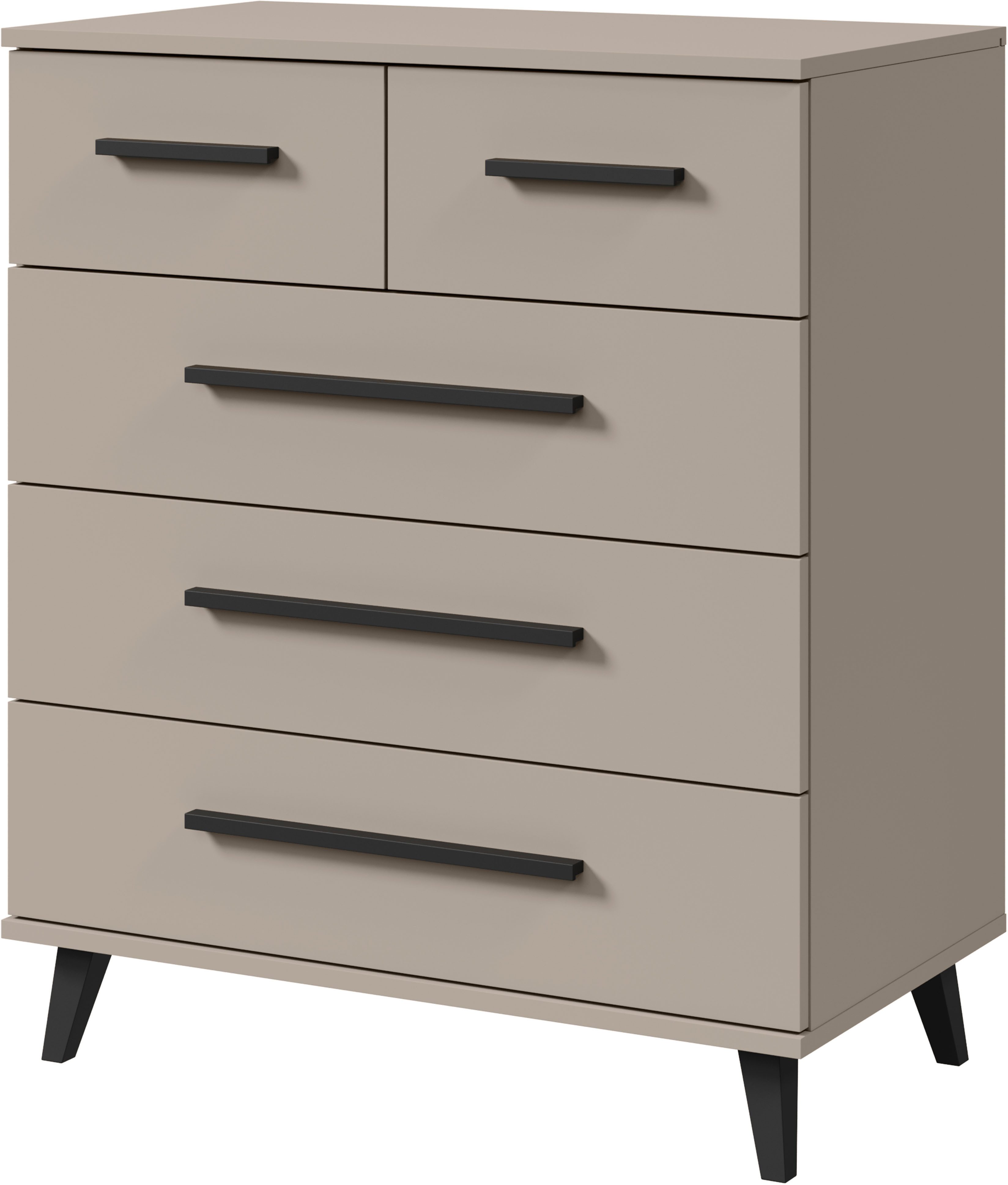 INOSIGN Sideboard Lagos, Kommode, 5 Schubladen, schwarze Griffe & Füße (Wäs günstig online kaufen