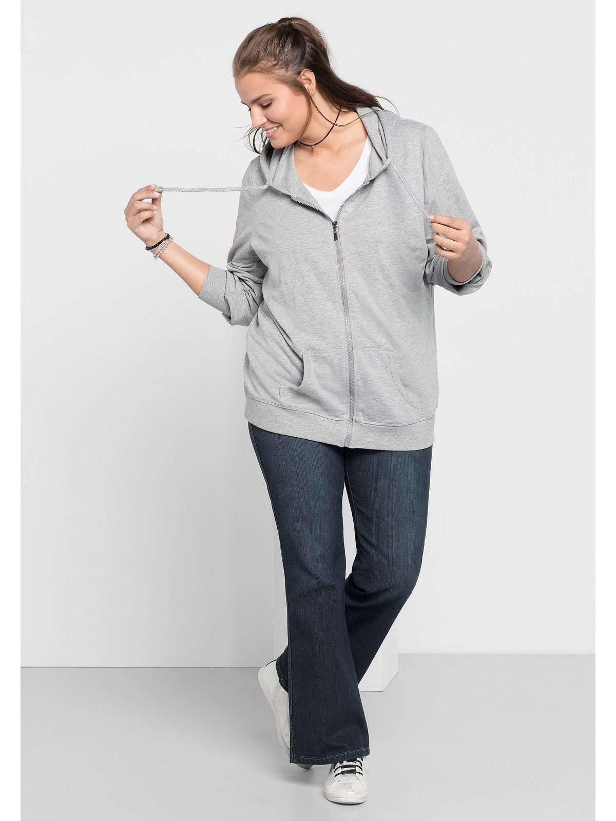Sheego Stretch-Jeans Große Größen mit Used-Effekten