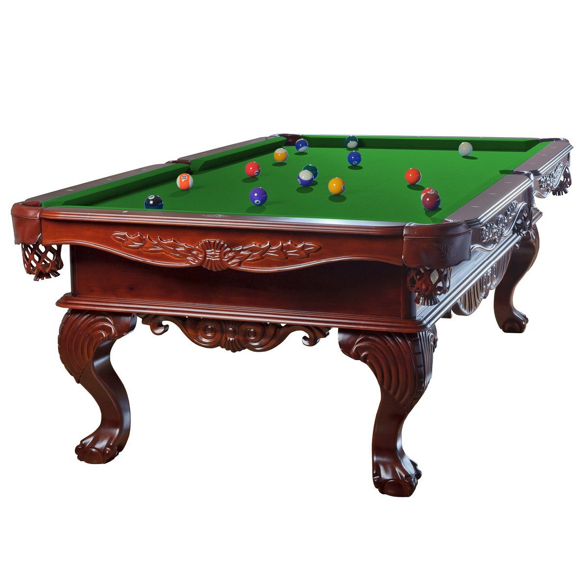 Billiard-Royal Billardtisch Avalon 9 ft., (Hochwertige und massive Ausführung in beliebter Billiard-Royal® Qualität), 3-tig Naturschieferplatte, Echtleder Auffangtaschen, Bandengummi K55