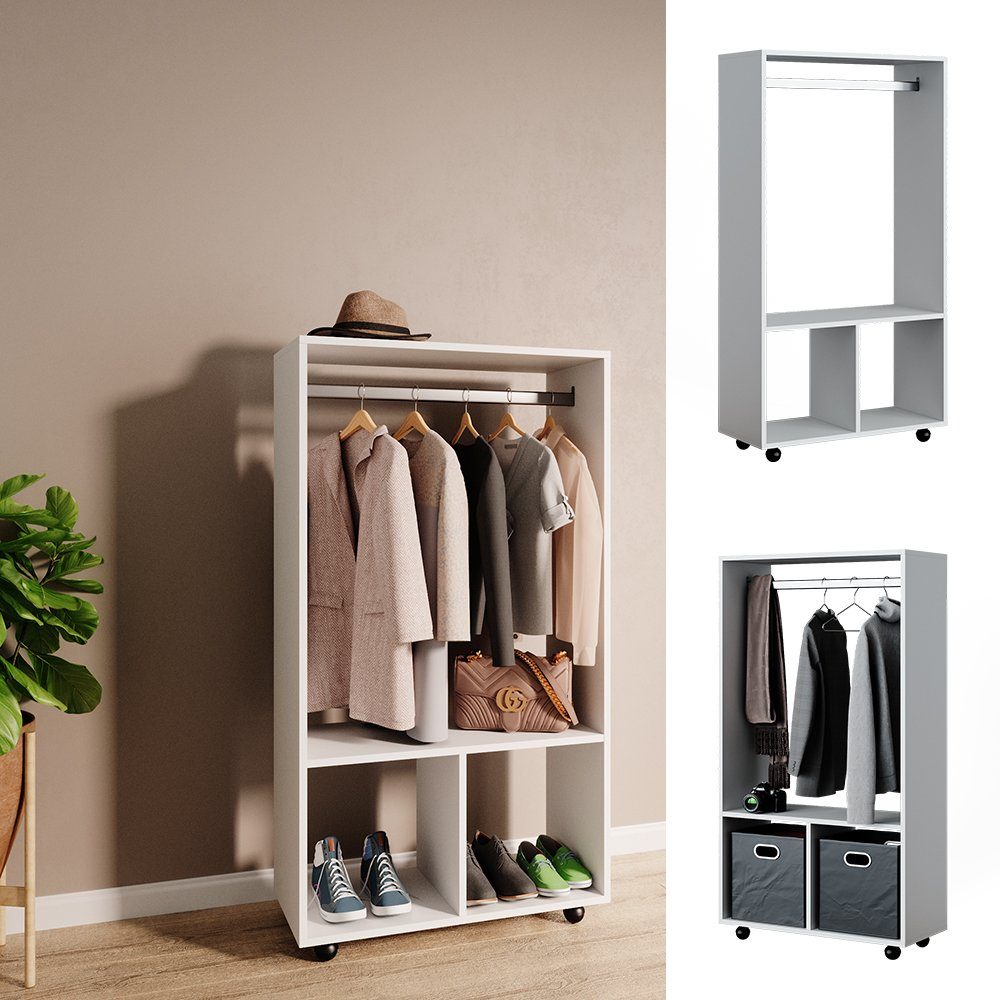 Vicco Kleiderschrank Sydney, Weiß, 70 x 128 cm günstig online kaufen