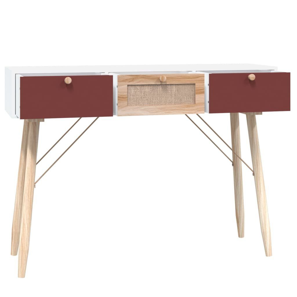 Holzwerkstoff (1-St) furnicato Schubladen 105x30x75 Beistelltisch Konsolentisch cm mit