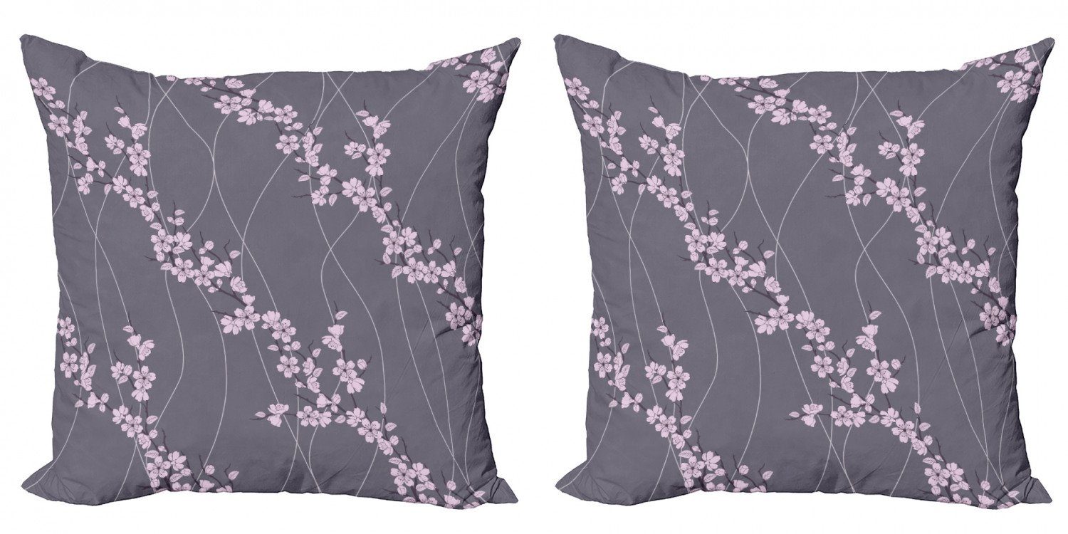 Doppelseitiger (2 Abakuhaus japanischer Stück), Modern Blumen Digitaldruck, Kissenbezüge Accent Sakura