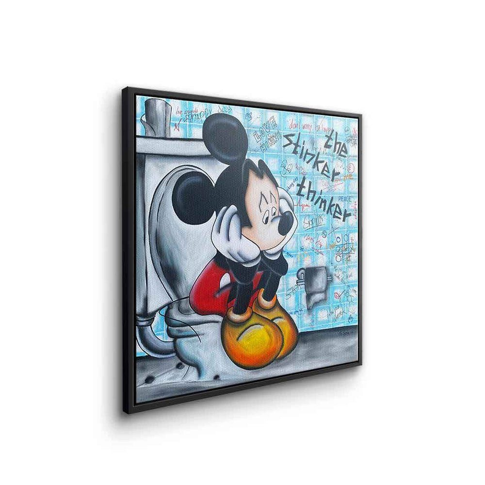 Mickey Thinker DOTCOMCANVAS® Leinwandbild, weißer Maus Micky Leinwandbild Rahmen designed Mouse stinker The Bad