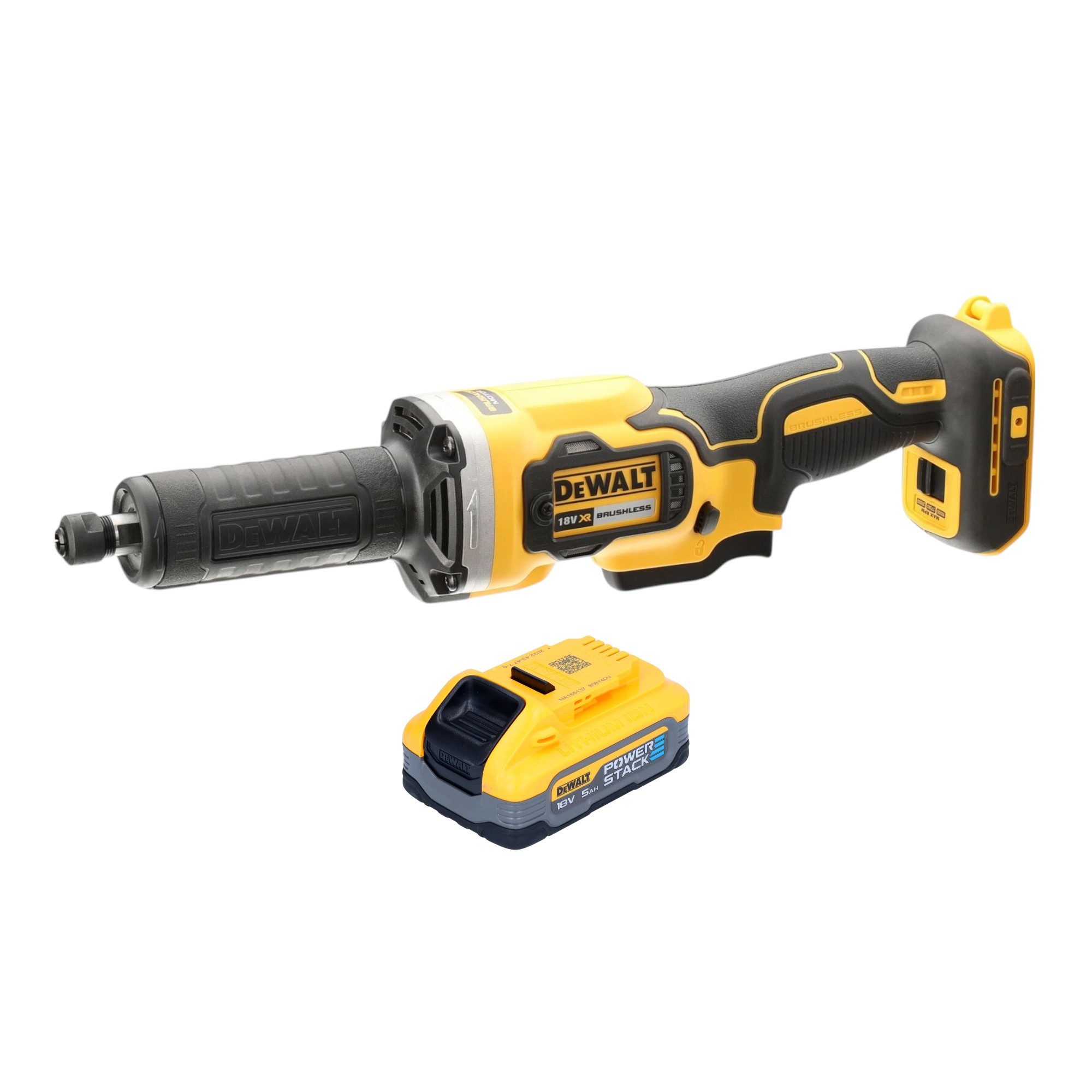 DeWalt Akku-Geradschleifer DCG 426 N 18 V Brushless + 1x Powerstack Akku 5,0 Ah - ohne Ladegerät