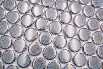 Mosani Mosaikfliesen Keramikmosaik Mosaikfliesen graublau glänzend / 10 Mosaikmatten
