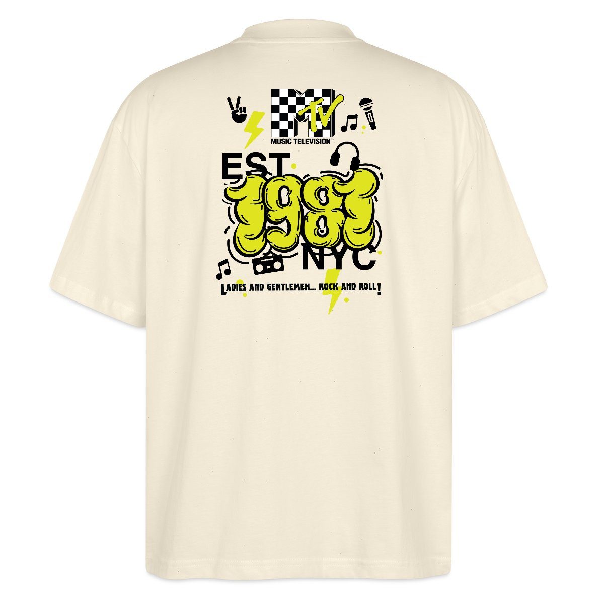 T-Shirt MTV Est. 1981 NYC Logo Rückendesign Oversize Unisex T-Shirt
