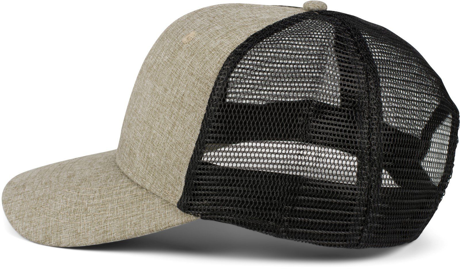 Snapback styleBREAKER Meliert Schwarz mit Trucker Braun Cap Einsatz meliert (1-St) Mesh Cap /