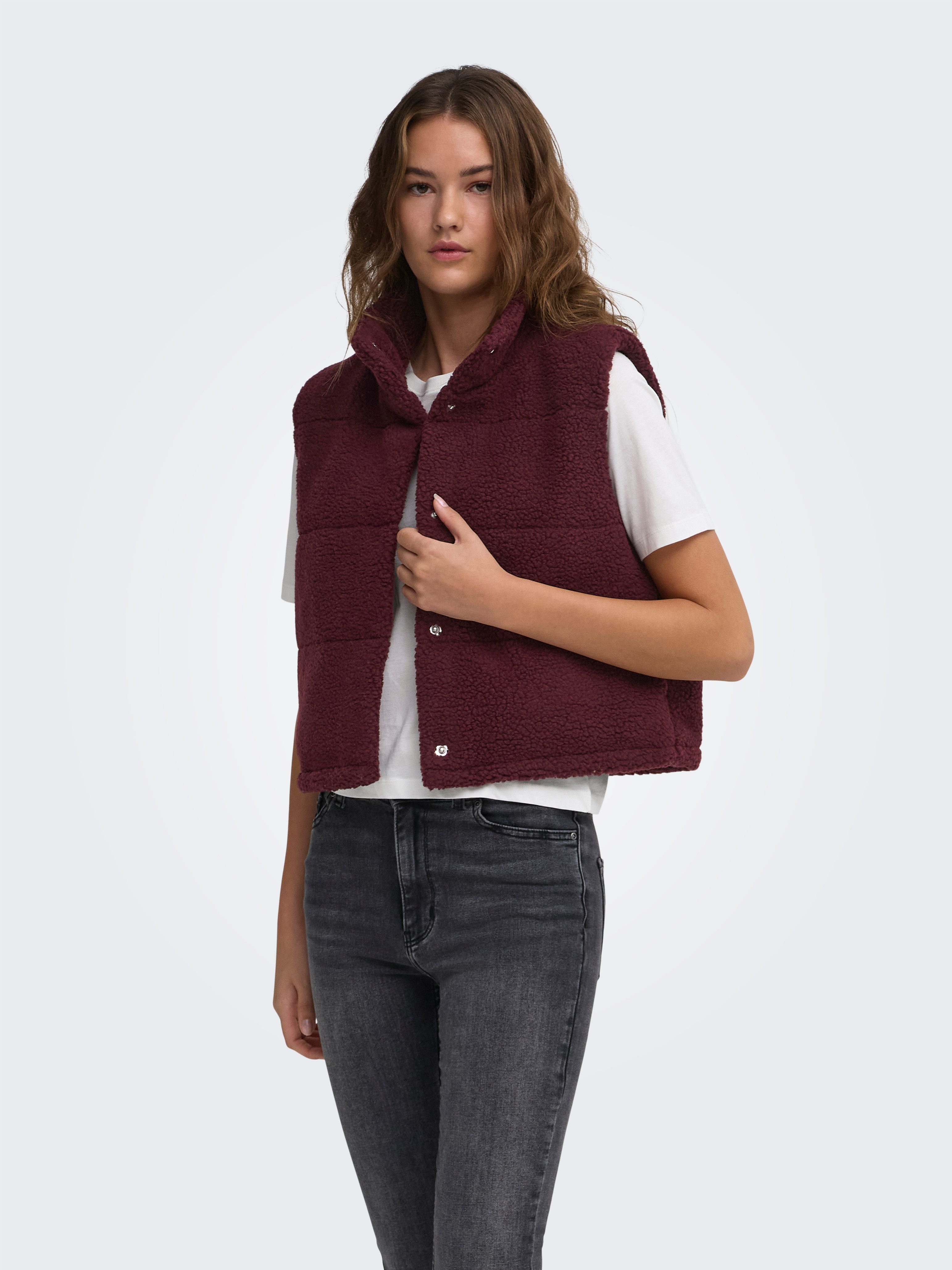 ONLY Plüschweste ONLSANDRA TEDDY WAISTCOAT LIFE OTW NOOS Kunstfaser