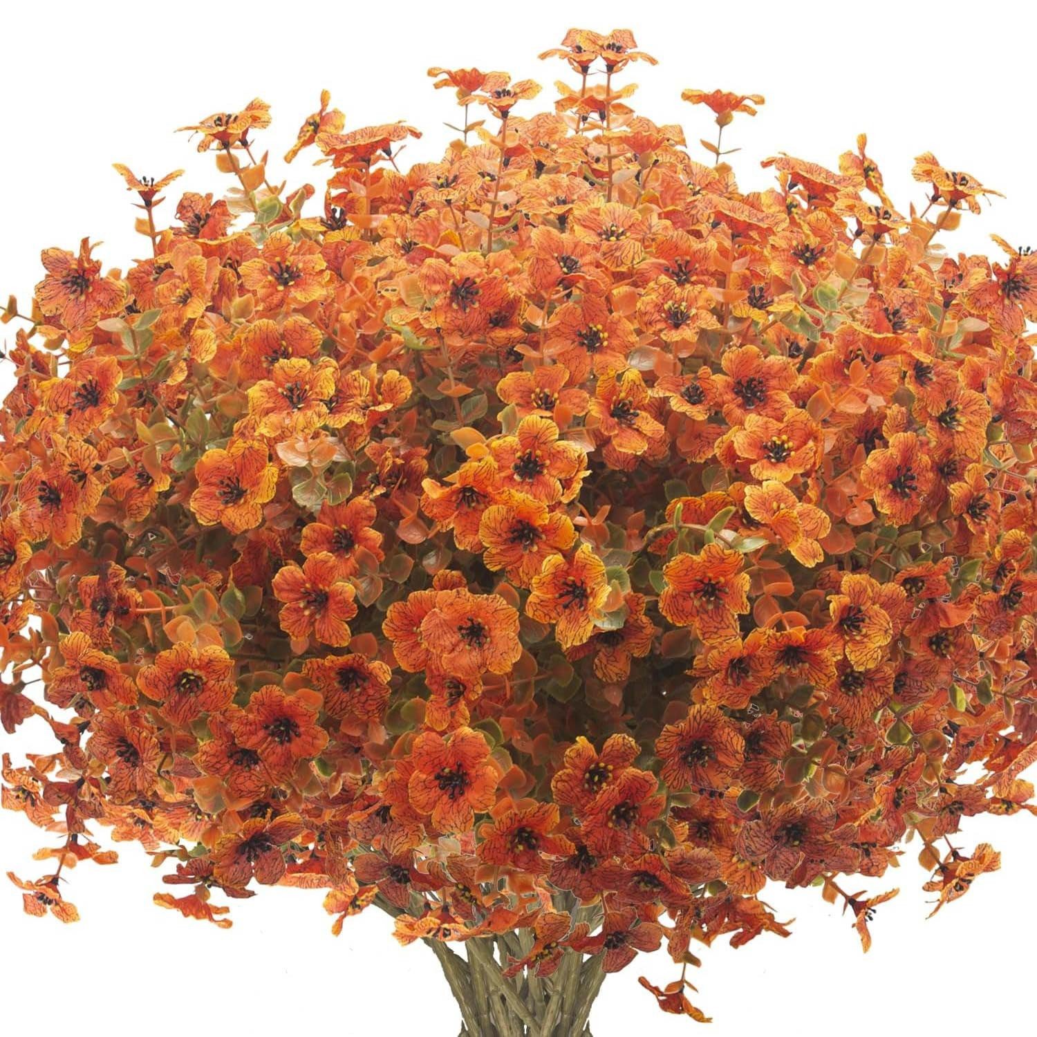 Kunstzweig 16 Bündel Künstliche Herbst blumen für Outdoor Veranda Garten Dekor, Refttenw