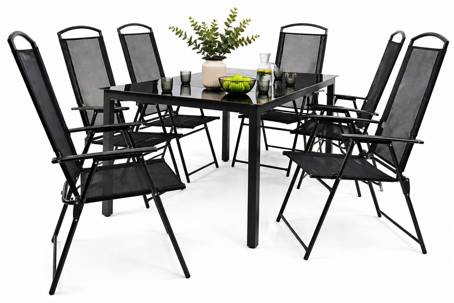 VCM Garten-Essgruppe 7 tlg Gartenmöbel-Set Garlos 6 Stühle Tisch 189x90, (Set, 7-tlg., 1x Tisch 6x Stuhl)