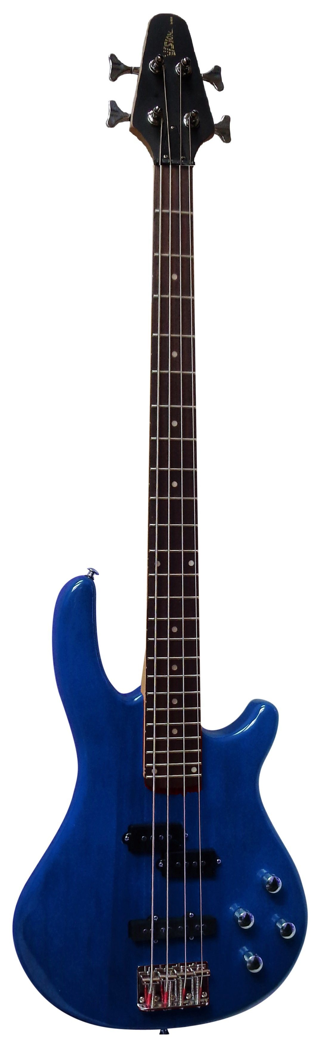 MSA E-Bass Elektrobass Long Scale - Singelcoil, Walnuss Griffbrett, Hochglanz poliert E Bass