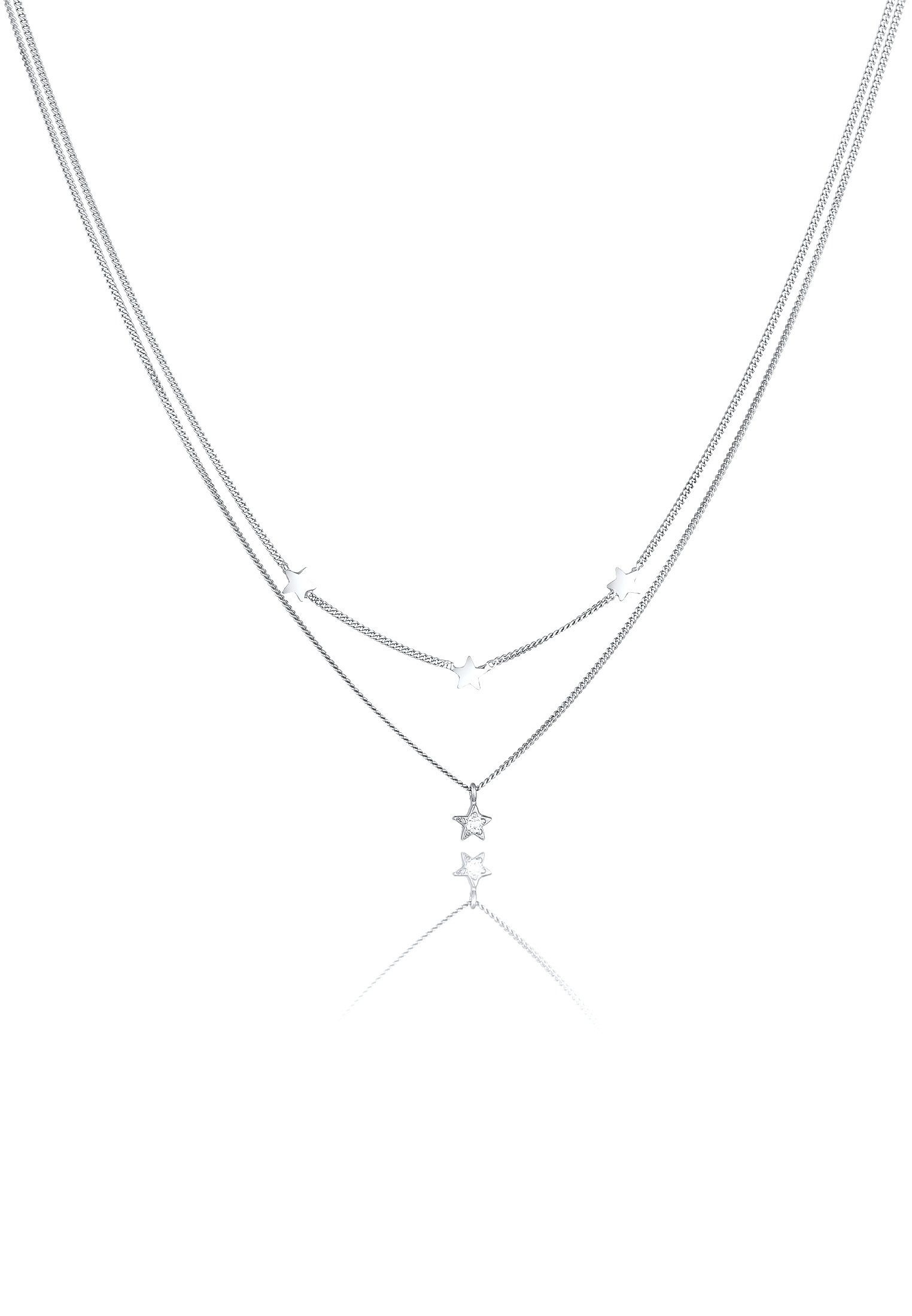 Ketten-Set Layer Stern Astro 925 Silber, mit Kristallen von Swarovski®