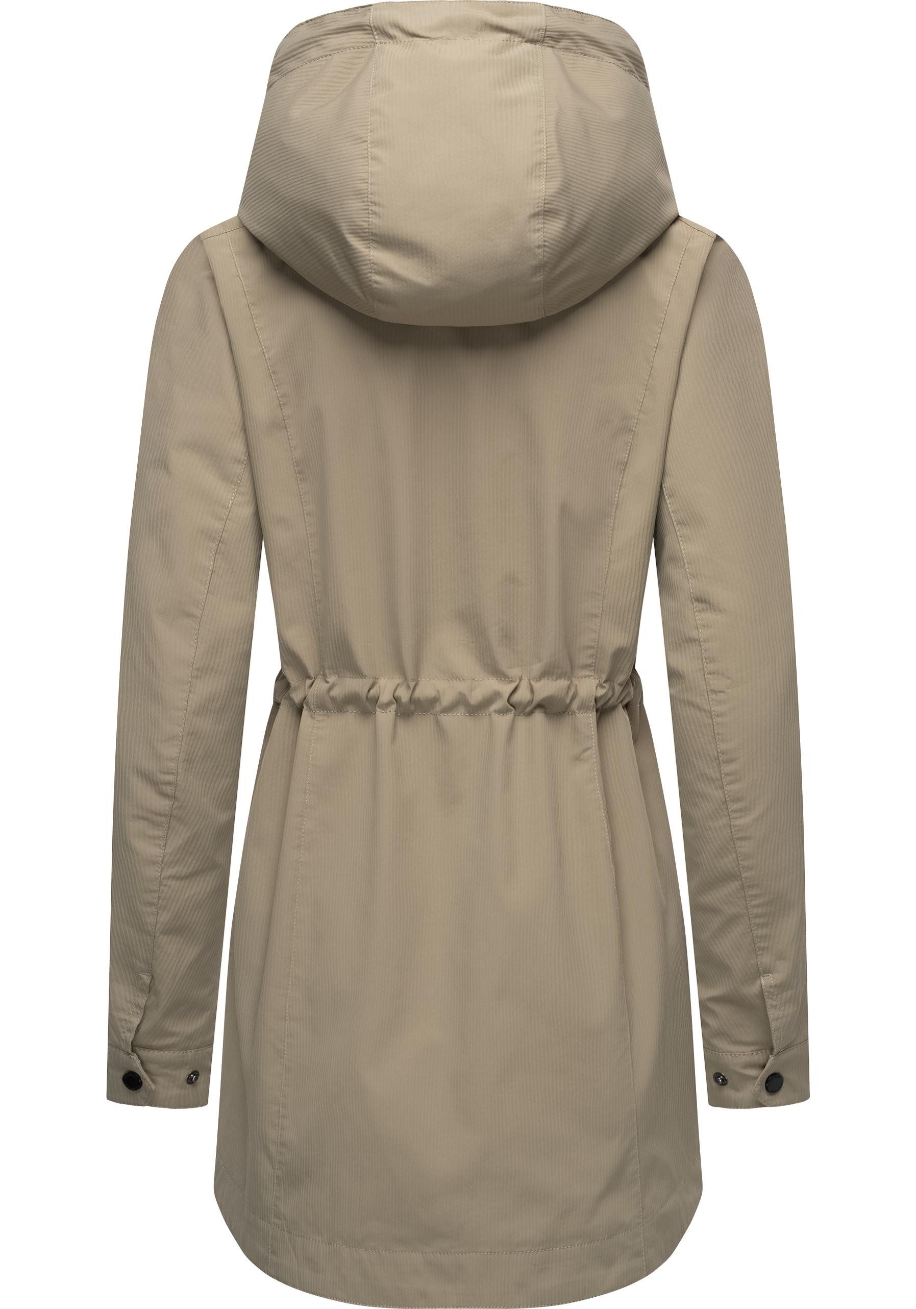 Ragwear Kurzmantel Dakkota B Übergangsjacke wasserdicht mit feiner Rillenstruktur