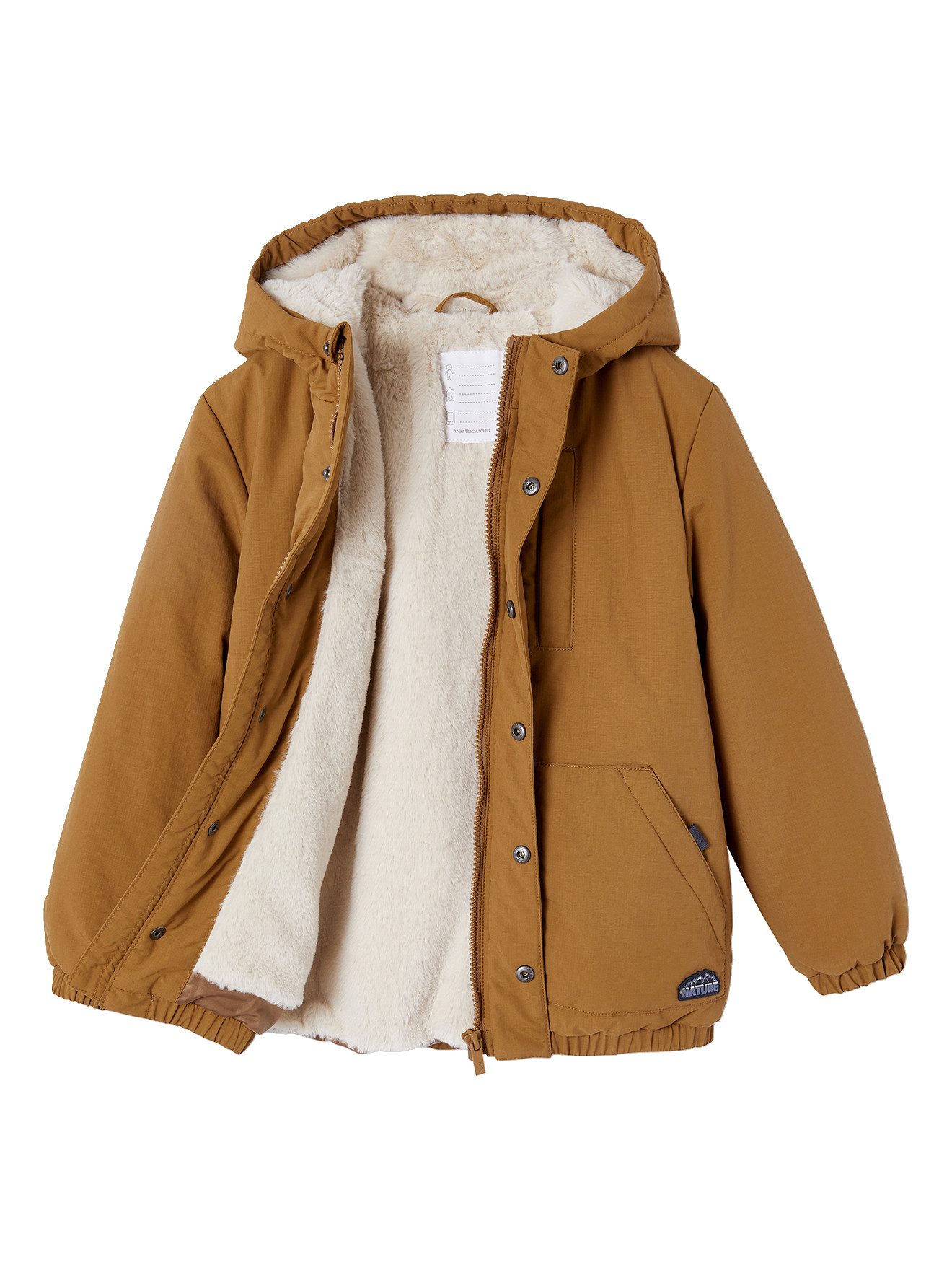 vertbaudet Parka Jungen Winterjacke mit Kapuze und Webpelzfutter, Recycling-Polyester – Bild 5 von 5