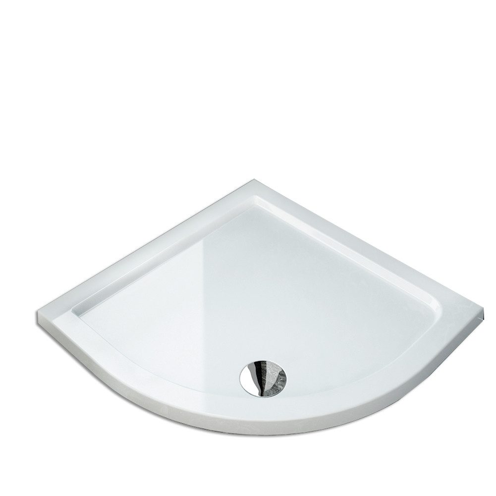 SONNI Duschwanne Duschwanne aus Quarzstein,Gebogene Duschwanne,ABS-Acrylplatte, ohnel Fallrohr