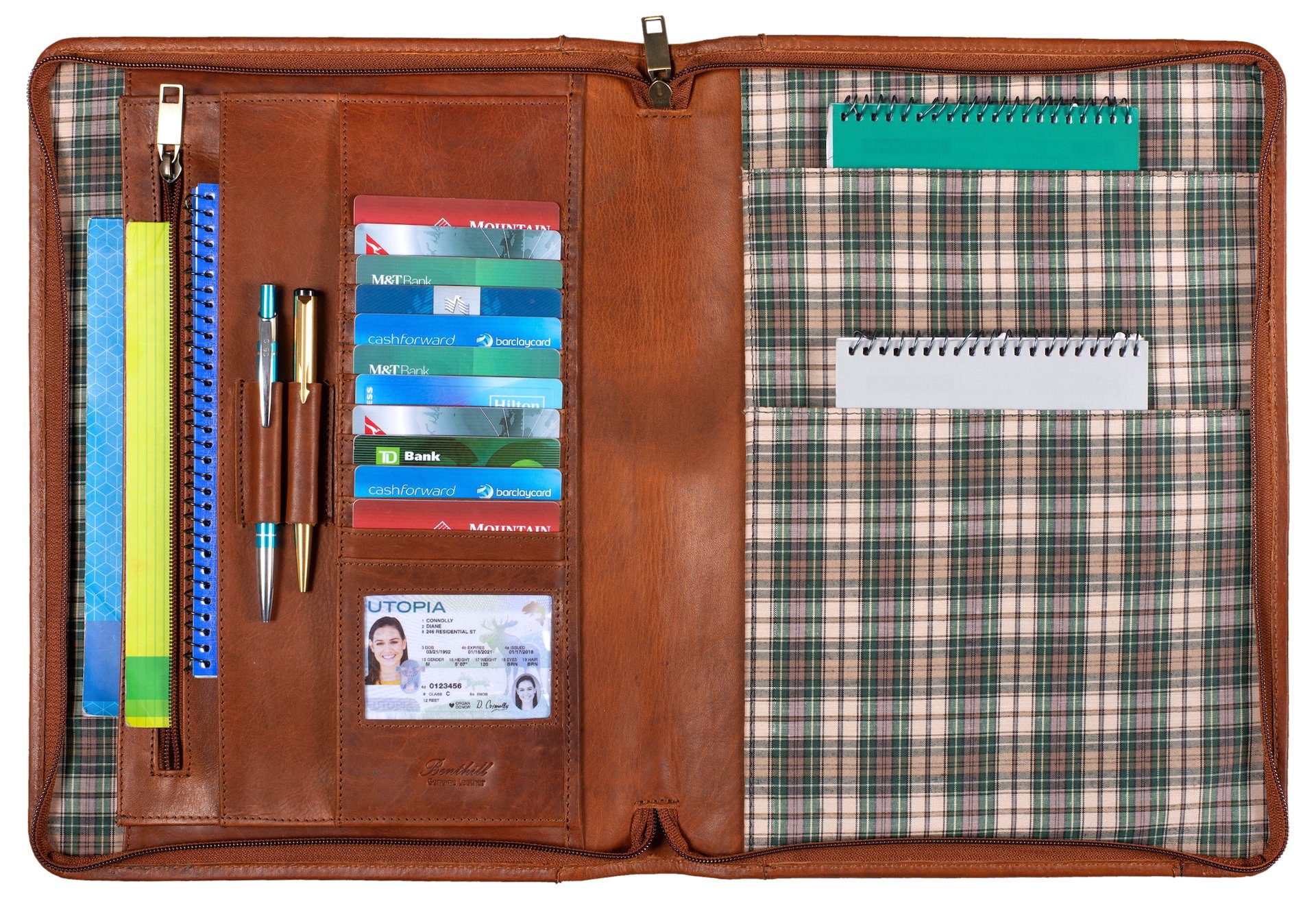 Benthill Aktenmappe A4 Mappe Arbeitsmappe Konferenzmappe Echt Leder Schreib günstig online kaufen