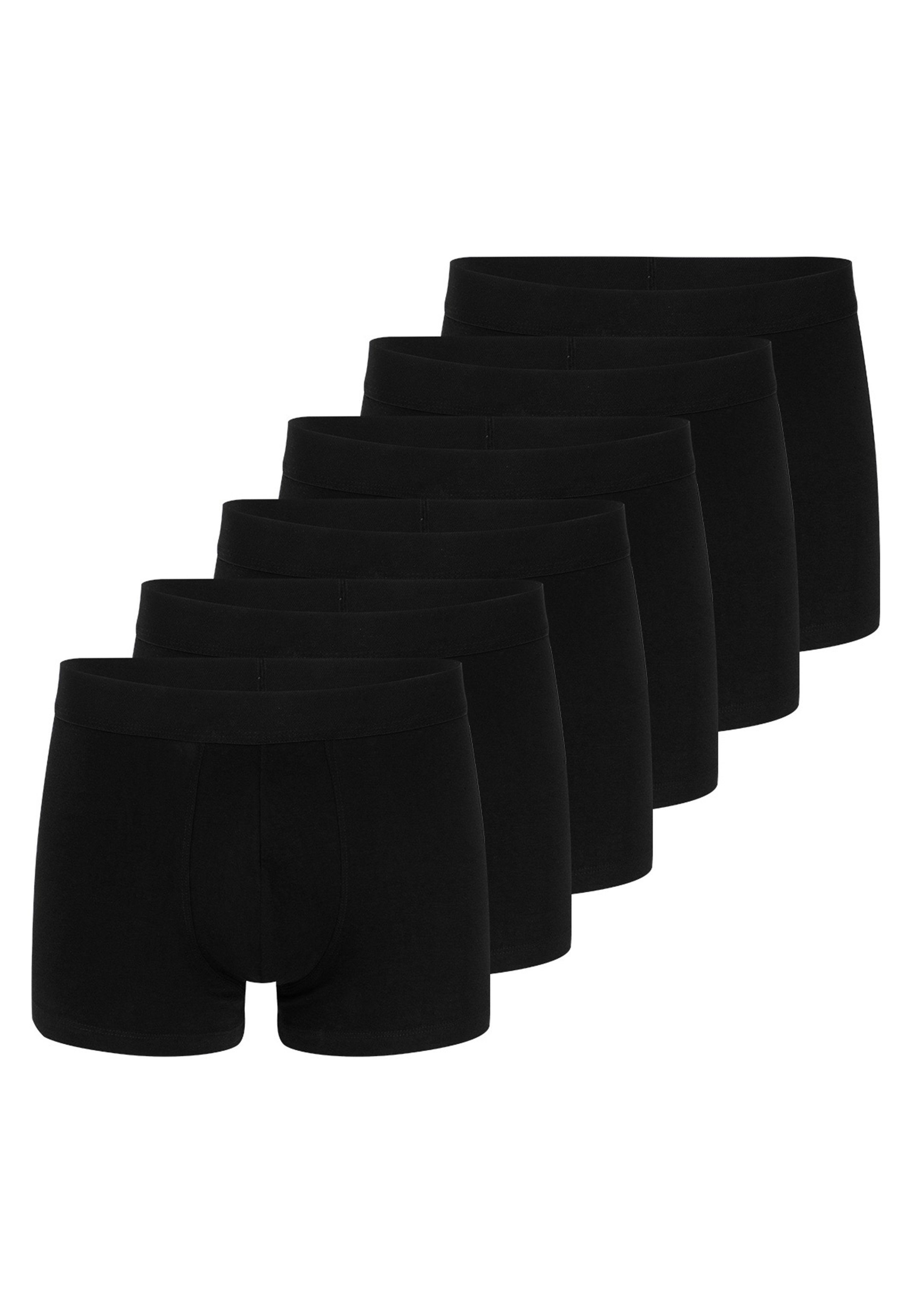 Almonu Retro Boxer 6er Pack Organic Cotton (Spar-Set, 6-St) Retro Short / Pant - Baumwolle - Ohne Eingriff - Atmungsaktiv Schwarz