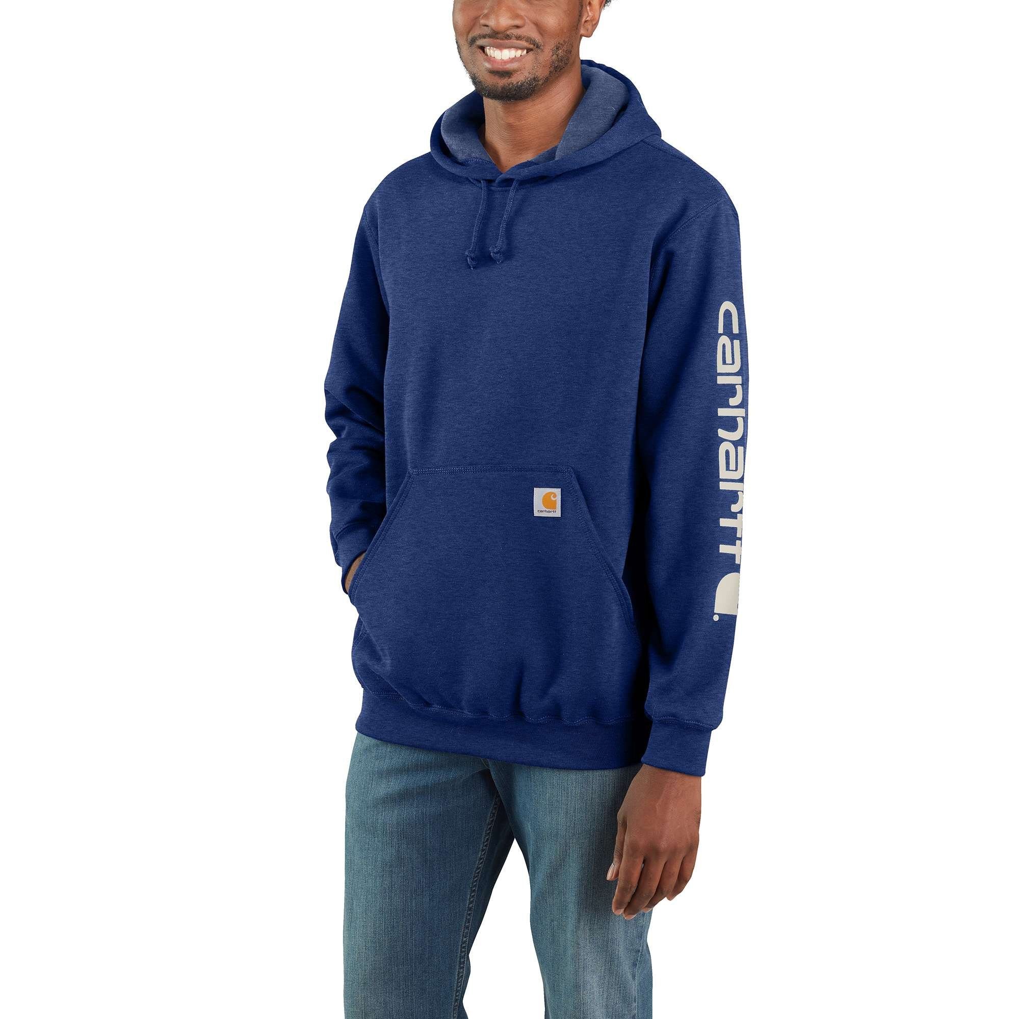 Carhartt Kapuzenpullover scout heather blue Sweatshirt Herren Carhartt Loose Hoodie Logo Fit Graphic Midweight Sleeve