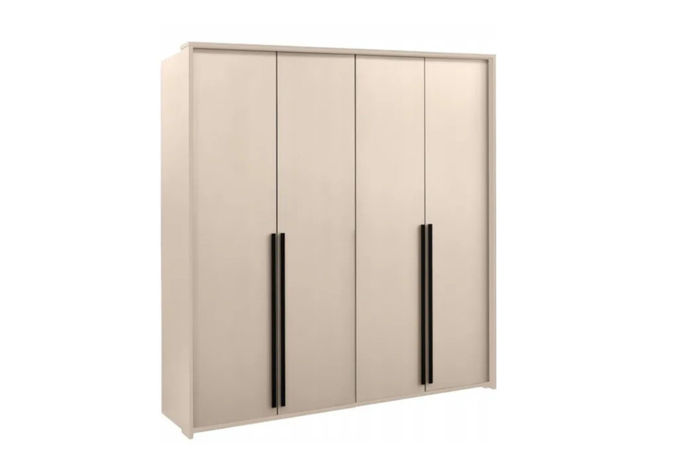 Deine Möbel 24 Kleiderschrank GENEVE 210 cm breit Drehtürenschrank (Set, 1-St., 4-türig Sandbeige Beige Dunklegrün Weiß Matt) ideal für Schlafzimmer Flur