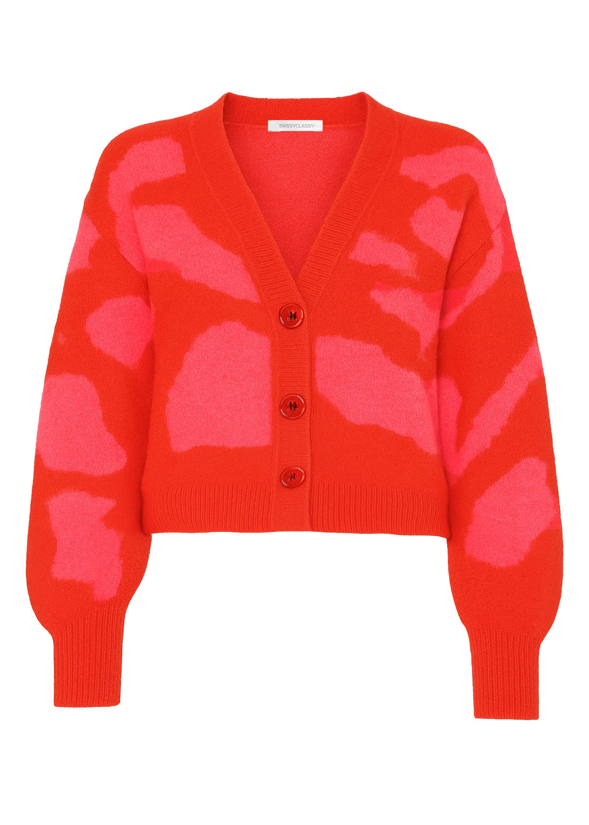 SASSYCLASSY Cardigan Cardigan mit Animal-Print für Damen Flauschiger Cardig günstig online kaufen