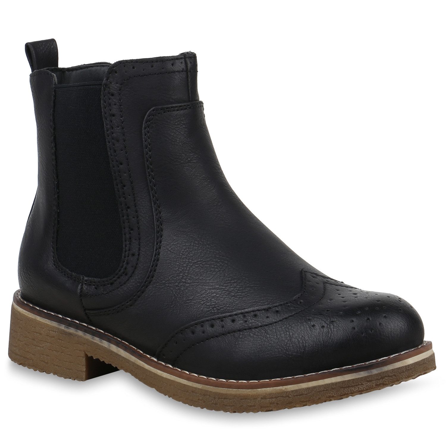 VAN HILL 818251 Chelseaboots Damen Stiefeletten Chelsea Boots Leicht Gefütterte Freizeitschuhe