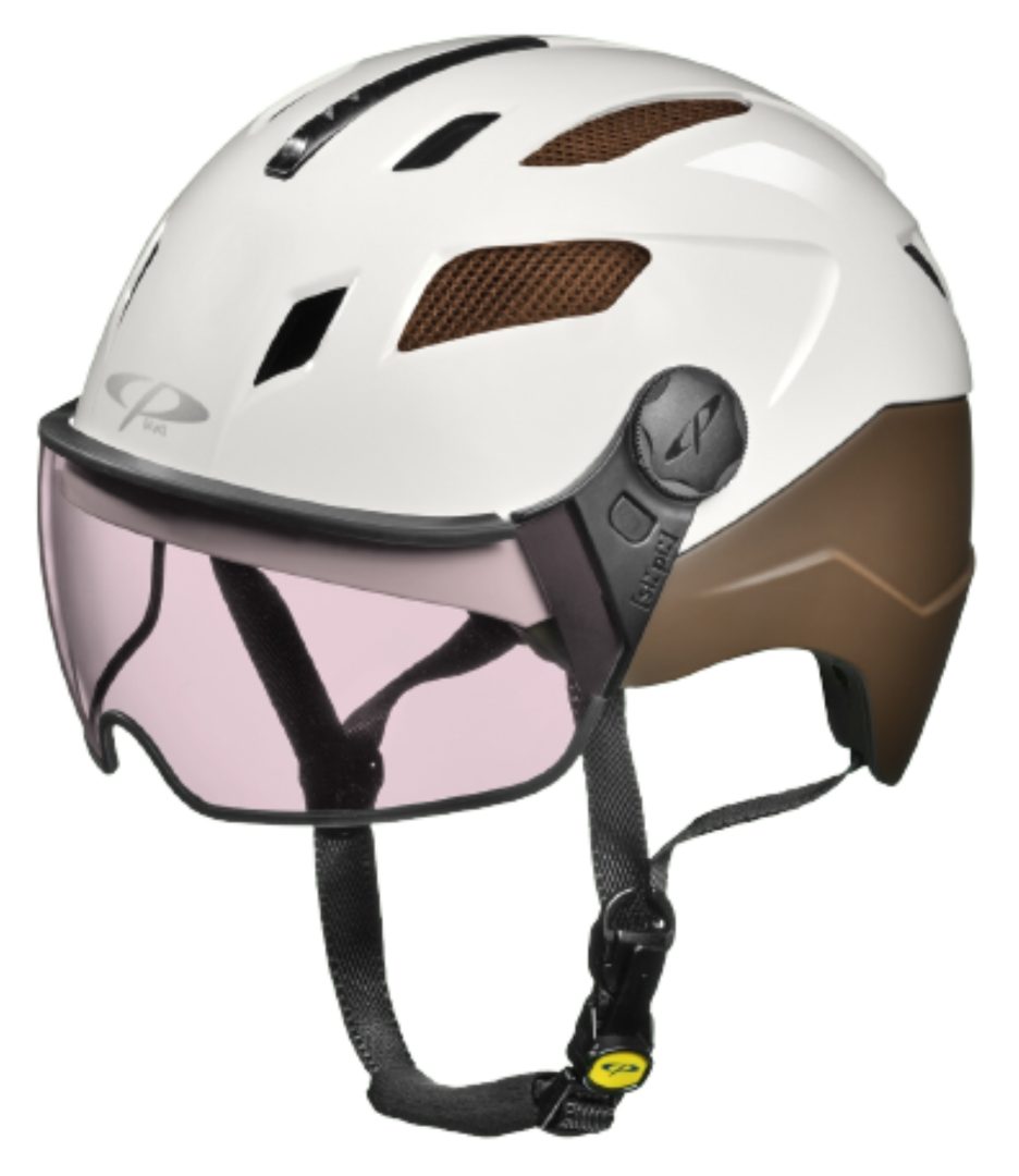 CP premium helmets Fahrradhelm CP Chimayo Urban magic Vario Visier Fahrradhelm E Bike Helm whitebrown