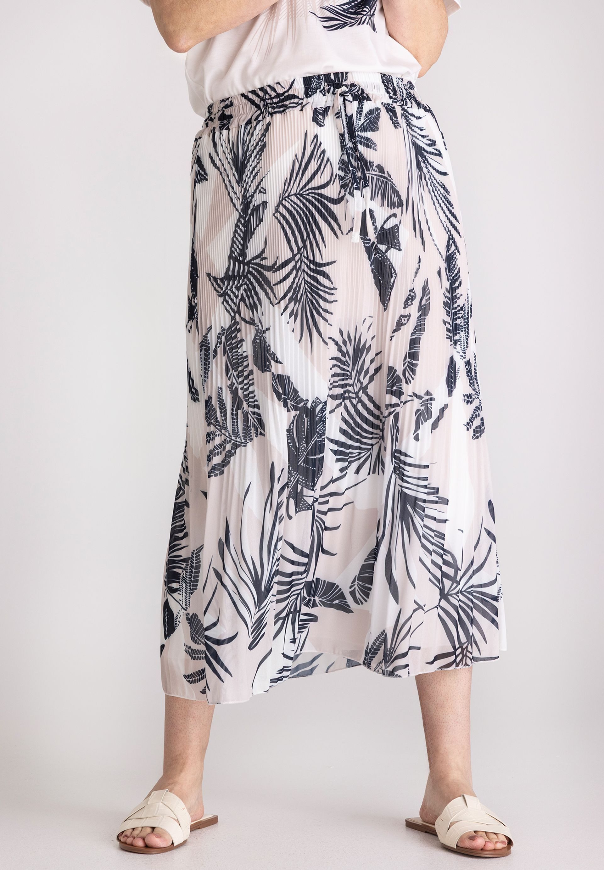 FRANK WALDER Midirock mit Plissee-Falten