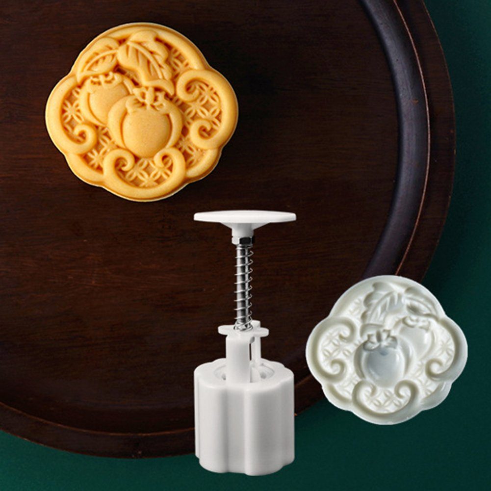 Blusmart Chinesischen Blume G goldene Wiederverwendbare 75 Im Stil, Muffinform 3D-Mondkuchenform-Set